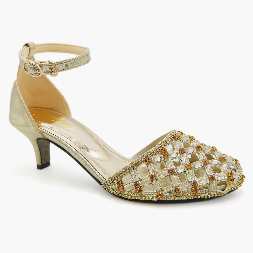 Women's Heel Sandal - Golden, Women Heels, Chase Value, Chase Value