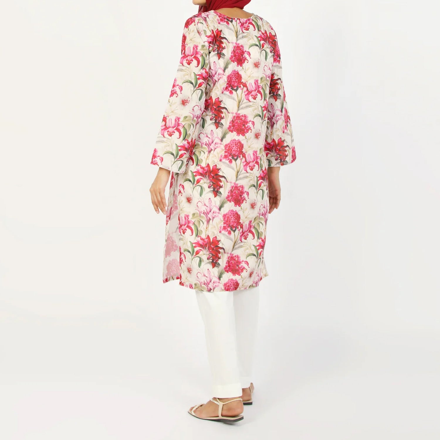 Women's Lawn Kurti - Pink, Women Ready Kurtis, Chase Value, Chase Value