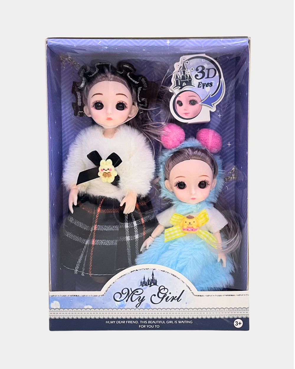Doll Set 9 Inch And 4 Inch 2Pcs