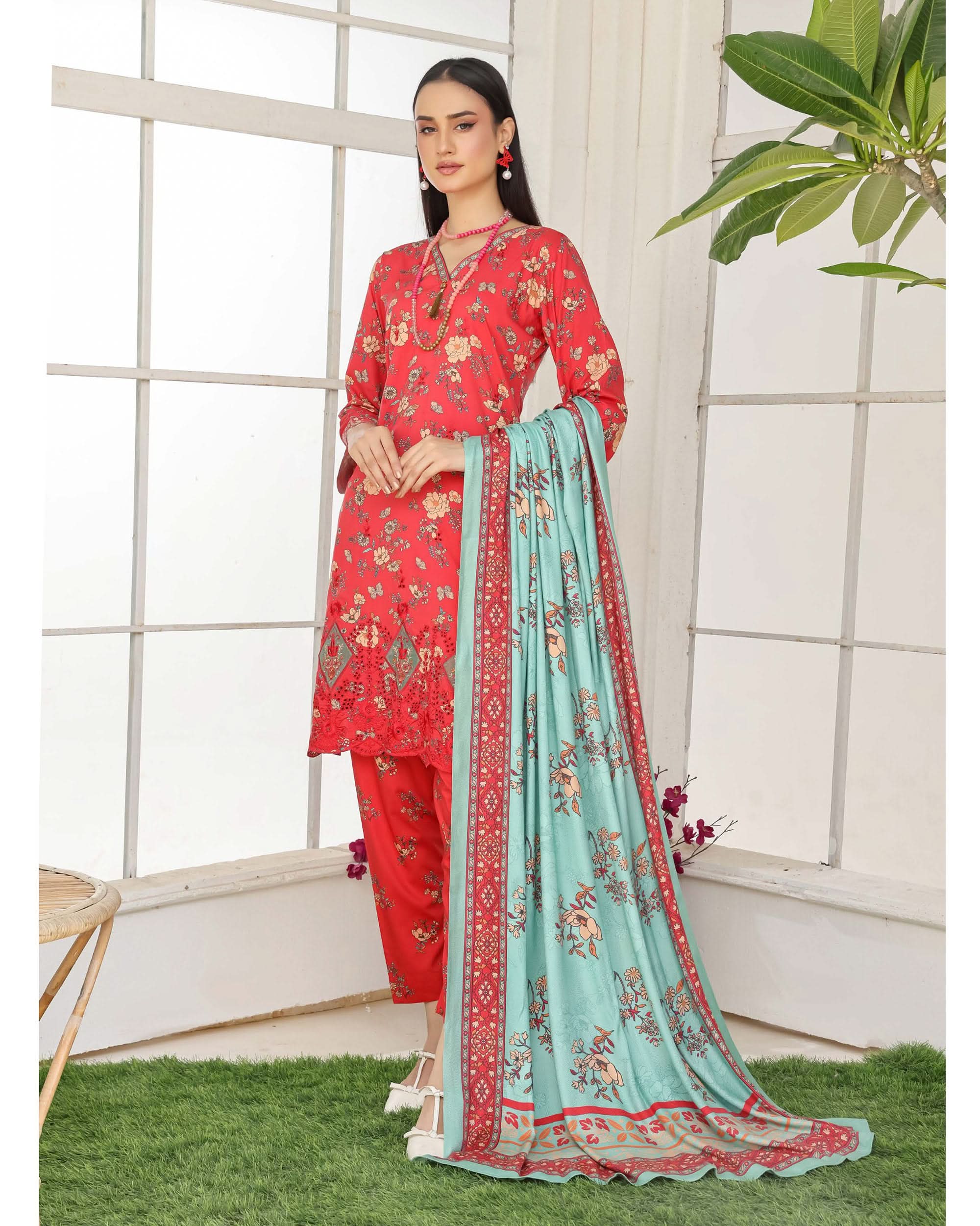 Varda By RA-Bin Hameed Embroidered Chikankari Unstitiched 3Pcs Suit - 4, Women, 3Pcs Shalwar Suit, Rana Arts, Chase Value