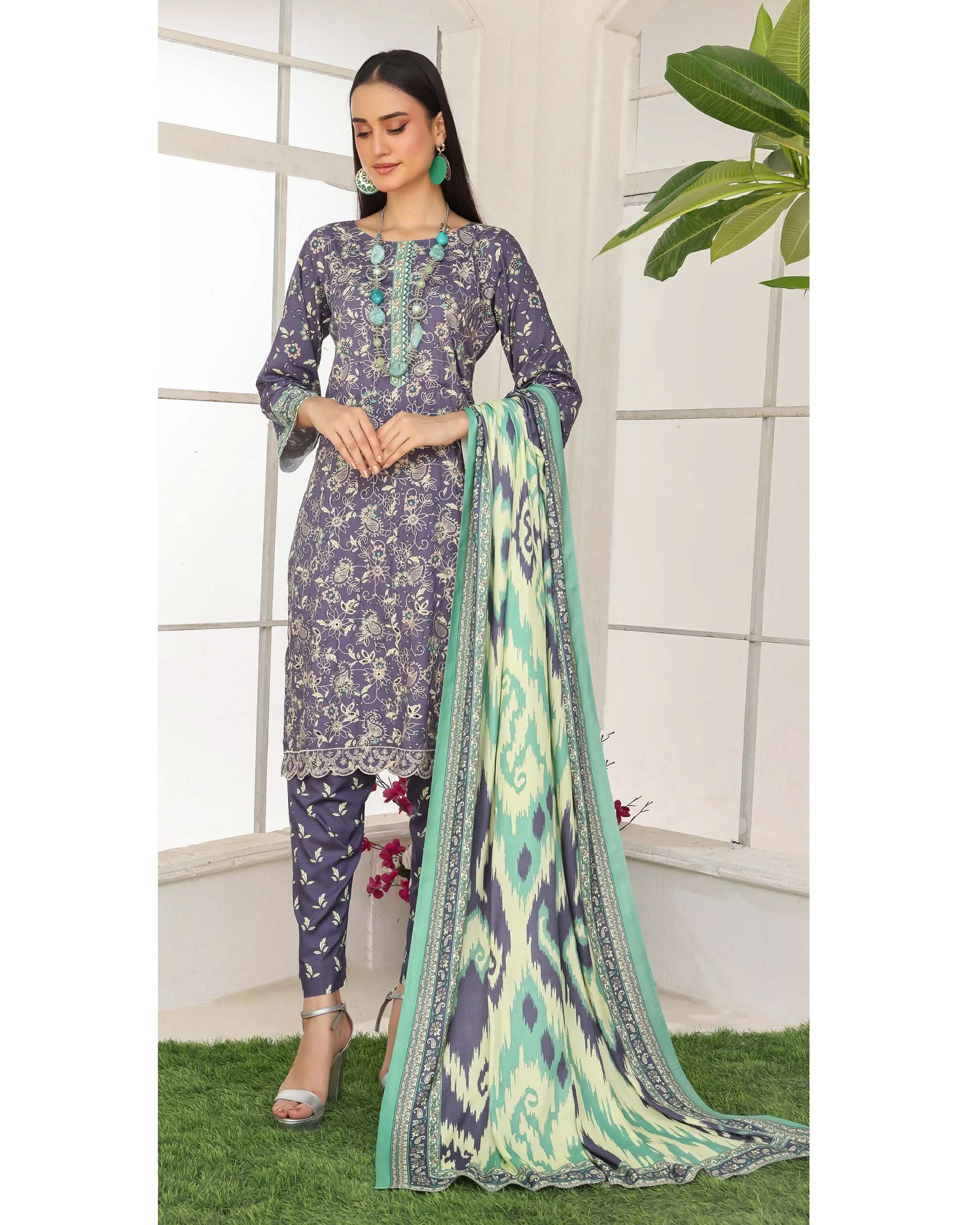 Varda By RA-Bin Hameed Embroidered Chikankari Unstitiched 3Pcs Suit - 10, Women, 3Pcs Shalwar Suit, Rana Arts, Chase Value