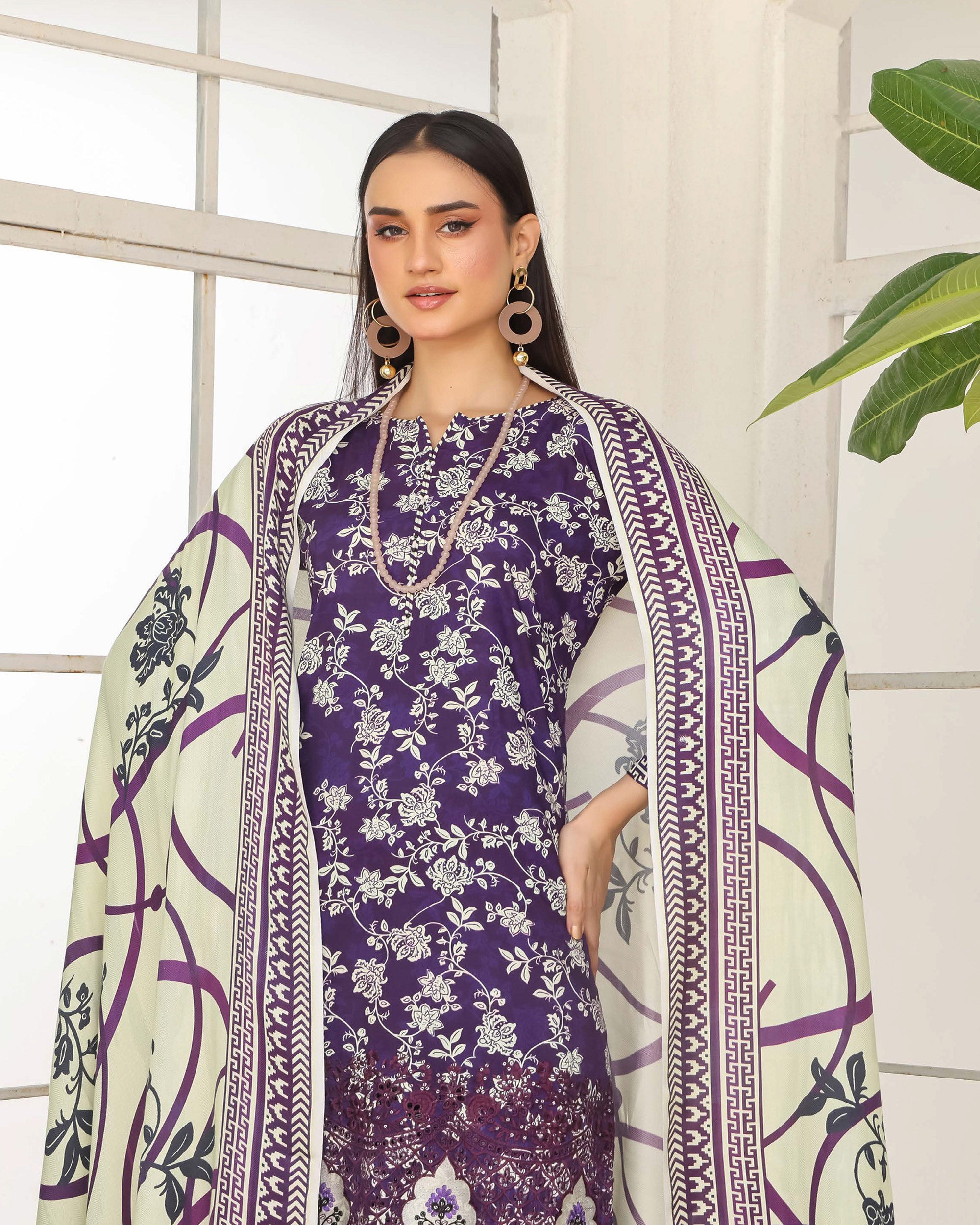 Varda By RA-Bin Hameed Embroidered Chikankari Unstitiched 3Pcs Suit - 5, Women, 3Pcs Shalwar Suit, Rana Arts, Chase Value