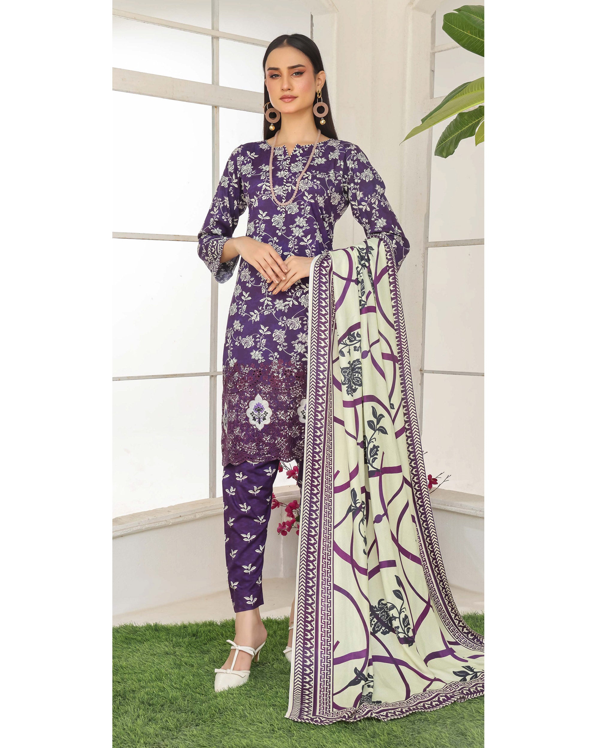 Varda By RA-Bin Hameed Embroidered Chikankari Unstitiched 3Pcs Suit - 5, Women, 3Pcs Shalwar Suit, Rana Arts, Chase Value