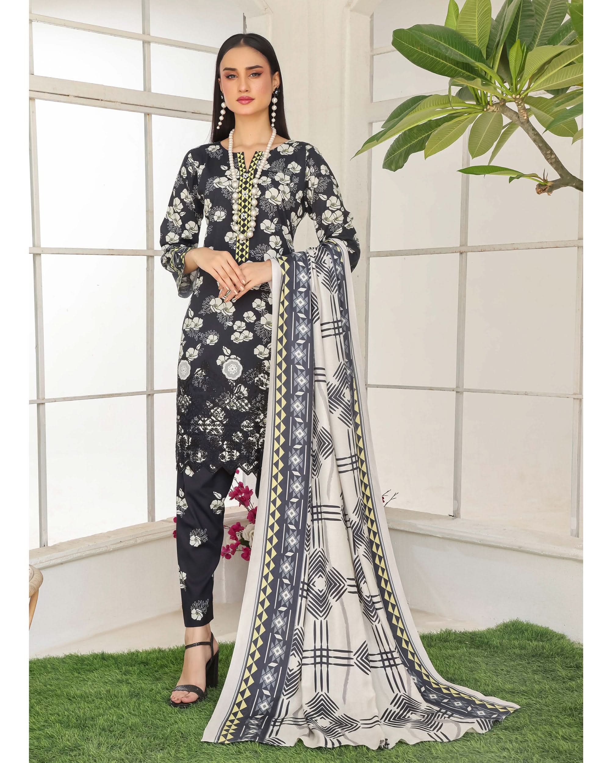 Varda By RA-Bin Hameed Embroidered Chikankari Unstitiched 3Pcs Suit - 9, Women, 3Pcs Shalwar Suit, Rana Arts, Chase Value
