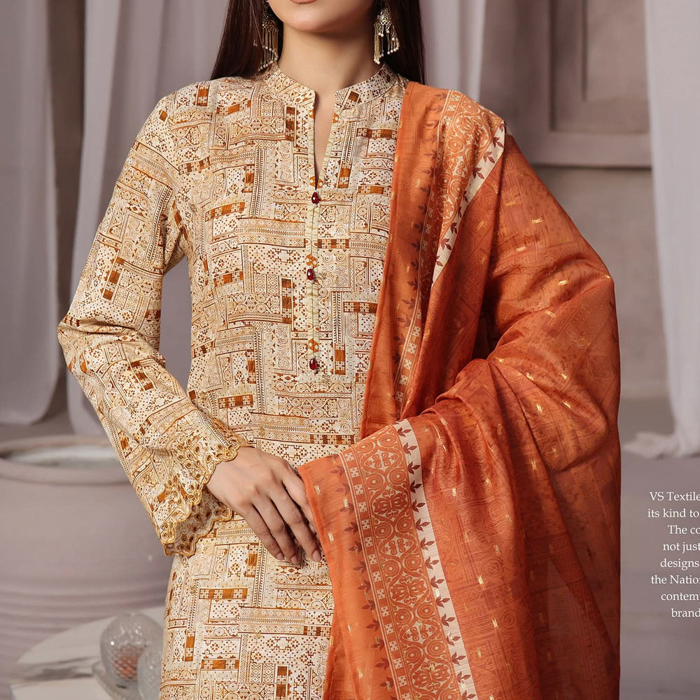 VS-AIZA & MOMINA Cambric Embroidered Unstitched 3pcs Suit - 64, Women, 3Pcs Shalwar Suit, VS Textile, Chase Value