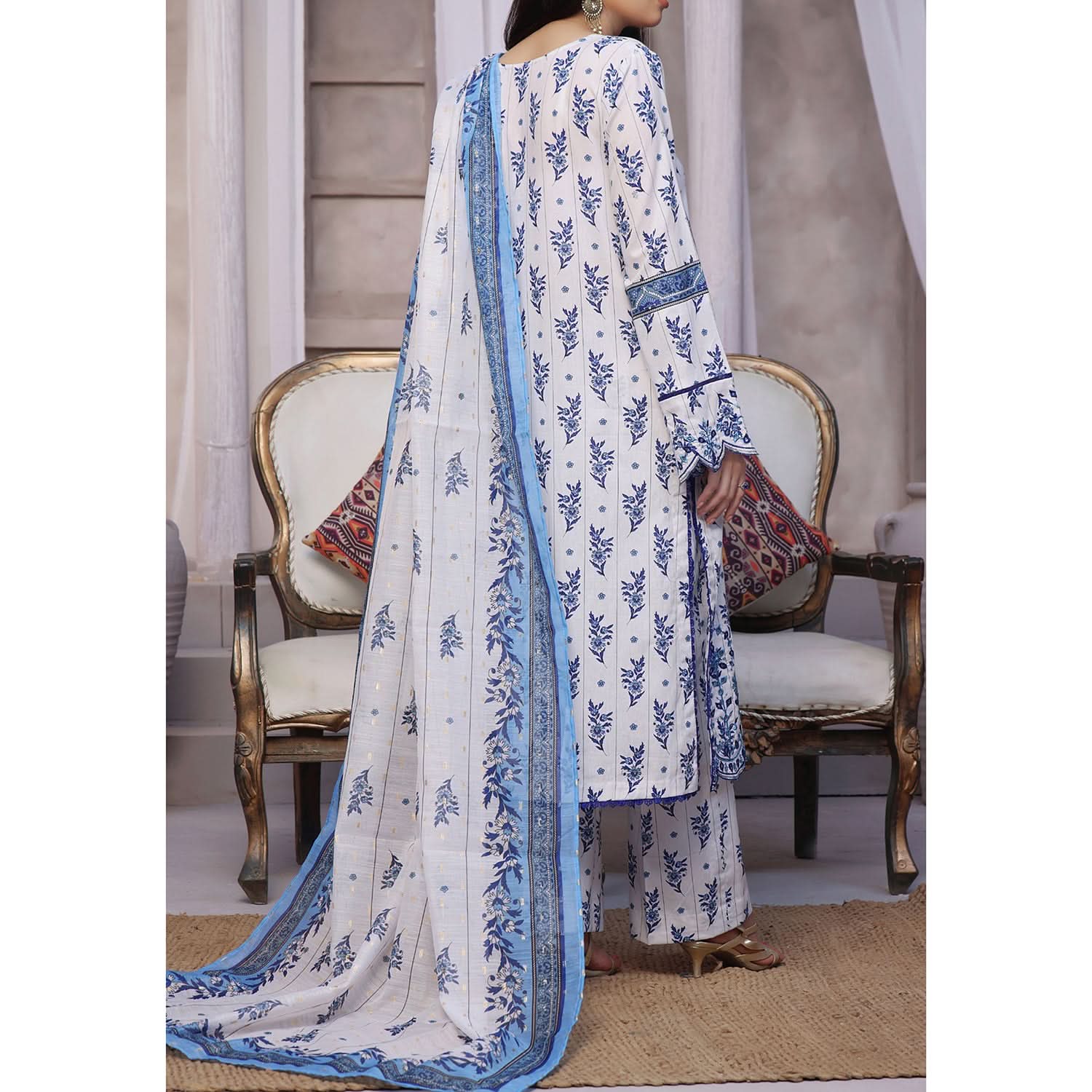 VS-AIZA & MOMINA Cambric Embroidered Unstitched 3pcs Suit - 67, Women, 3Pcs Shalwar Suit, VS Textile, Chase Value
