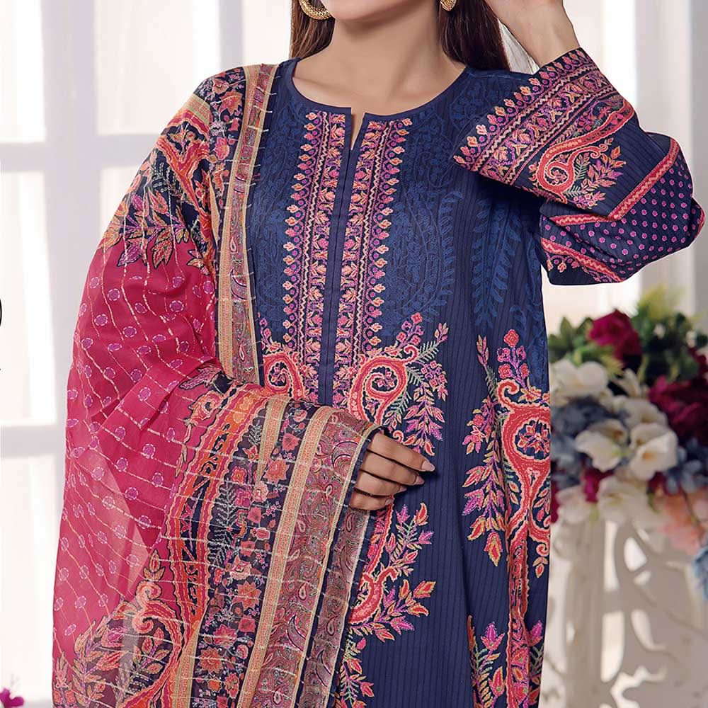 Anmol Cottel Linen Printed Unstitched 3Pcs Suit - 243, Women, 3Pcs Shalwar Suit, VS Textile, Chase Value