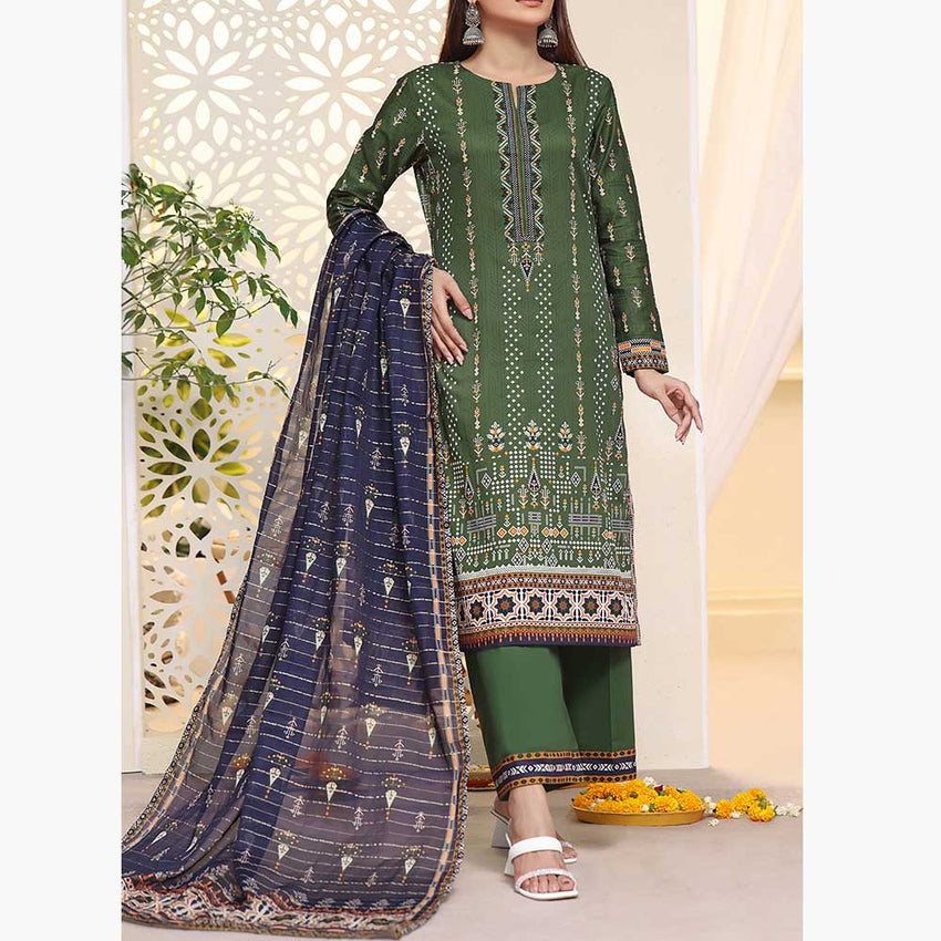 Anmol Cottel Linen Printed Unstitched 3Pcs Suit - 248, Women, 3Pcs Shalwar Suit, VS Textiles, Chase Value