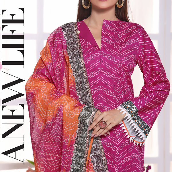 Anmol Cottel Linen Printed Unstitched 3Pcs Suit - 247, Women, 3Pcs Shalwar Suit, VS Textile, Chase Value