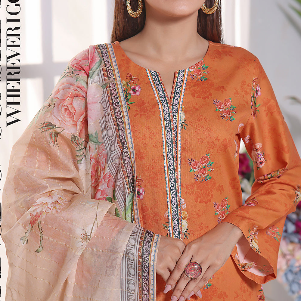 Anmol Cottel Linen Printed Unstitched 3Pcs Suit - 251, Women, 3Pcs Shalwar Suit, VS Textile, Chase Value