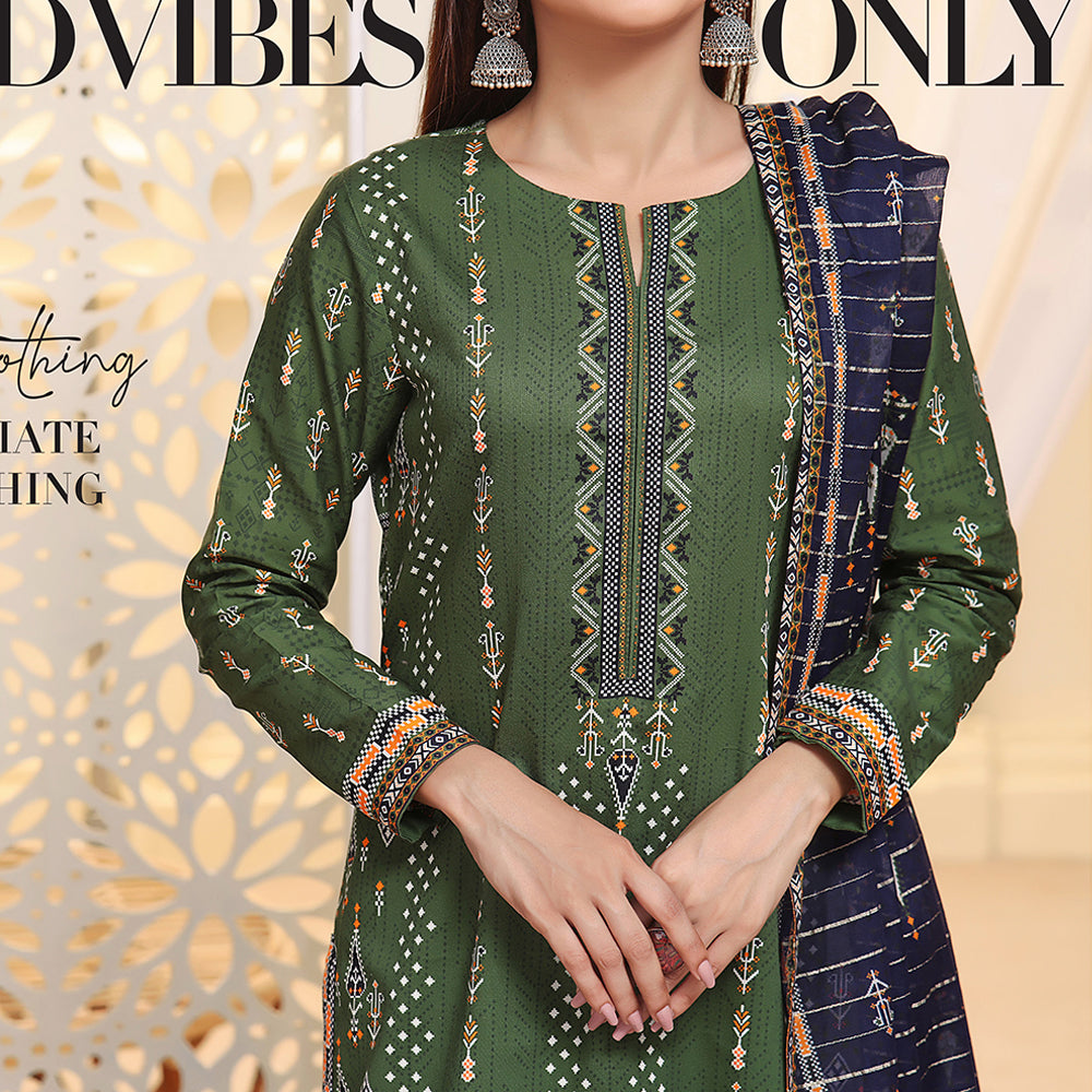 Anmol Cottel Linen Printed Unstitched 3Pcs Suit - 248, Women, 3Pcs Shalwar Suit, VS Textile, Chase Value