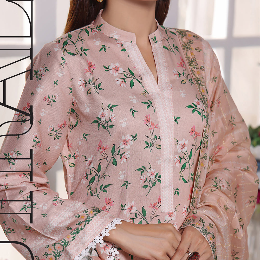 Anmol Cottel Linen Printed Unstitched 3Pcs Suit - 250, Women, 3Pcs Shalwar Suit, VS Textile, Chase Value