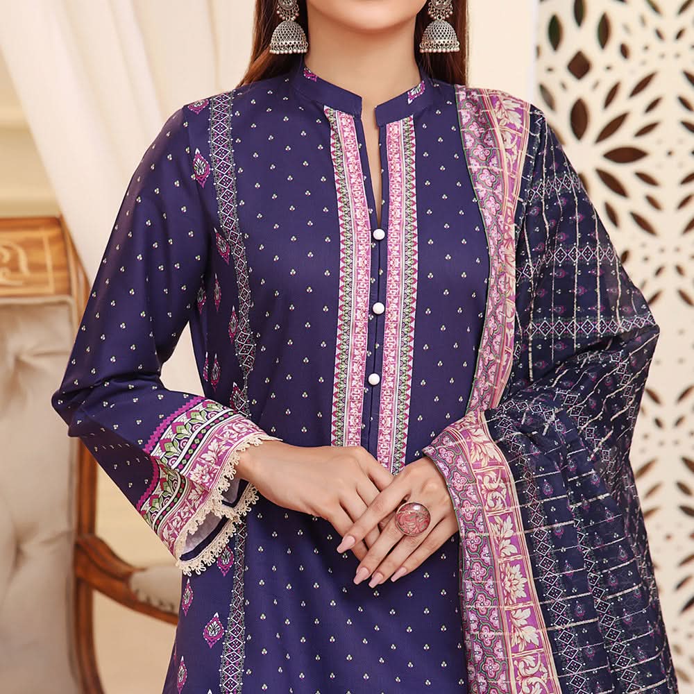 Anmol Cottel Linen Printed Unstitched 3Pcs Suit - 245, Women, 3Pcs Shalwar Suit, VS Textile, Chase Value