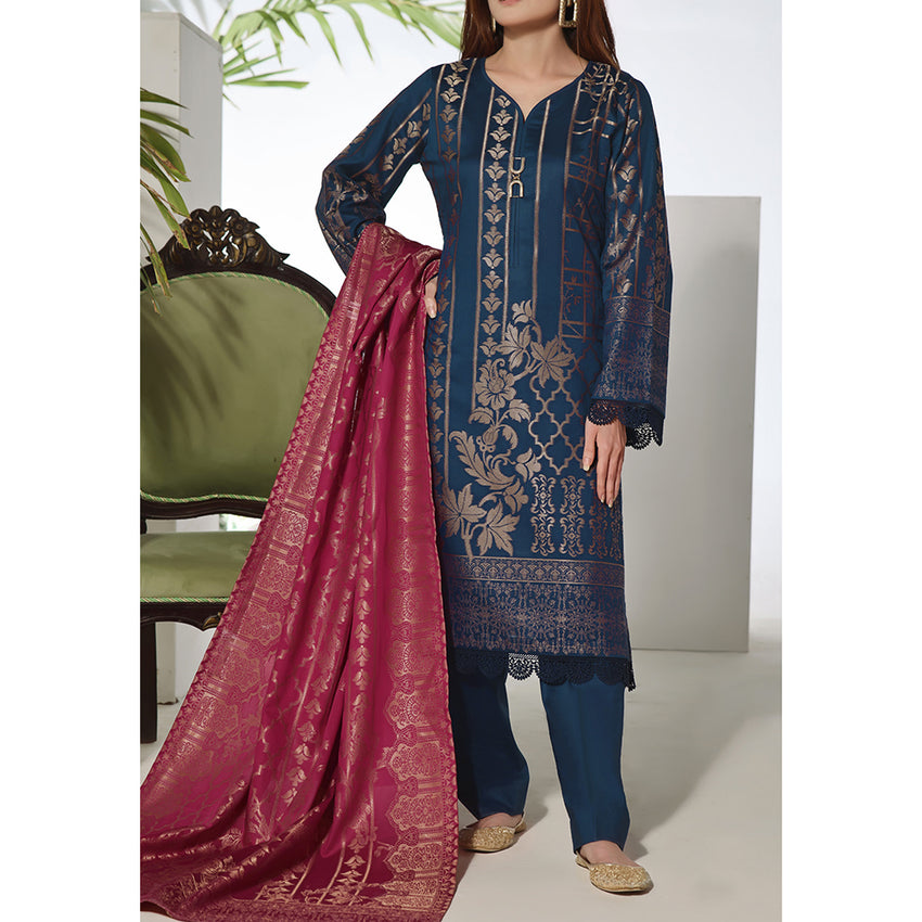 Vs Jacquard Broshia Suit Unstitched 3Pcs V-1 - 2303 - B, Women, 3Pcs Shalwar Suit, VS Textile, Chase Value