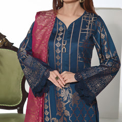 Vs Jacquard Broshia Suit Unstitched 3Pcs V-1 - 2303 - B, Women, 3Pcs Shalwar Suit, VS Textile, Chase Value