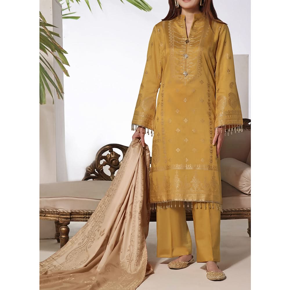 Vs Jacquard Broshia Suit Unstitched 3Pcs V-1 - 2307 - B, Women, 3Pcs Shalwar Suit, VS Textile, Chase Value