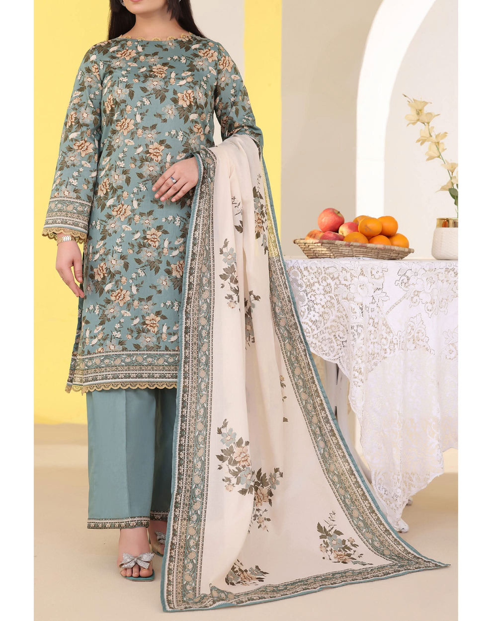 DAMAN Exclusive Lawn Printed 3-Piece Suit By VS Textile V-4, Women, 3Pcs Shalwar Suit, Chase Value, Chase Value