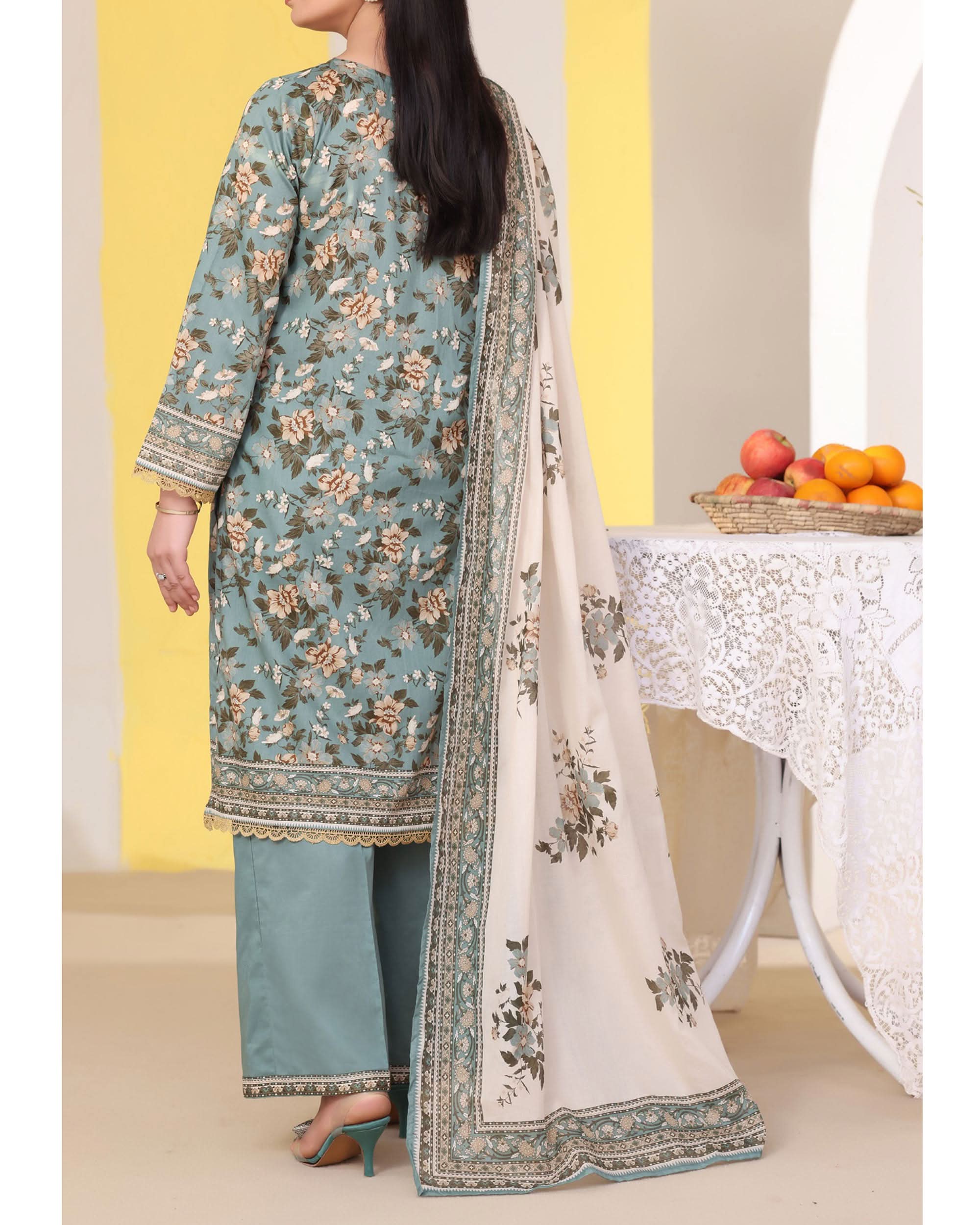 DAMAN Exclusive Lawn Printed 3-Piece Suit By VS Textile V-4, Women, 3Pcs Shalwar Suit, Chase Value, Chase Value