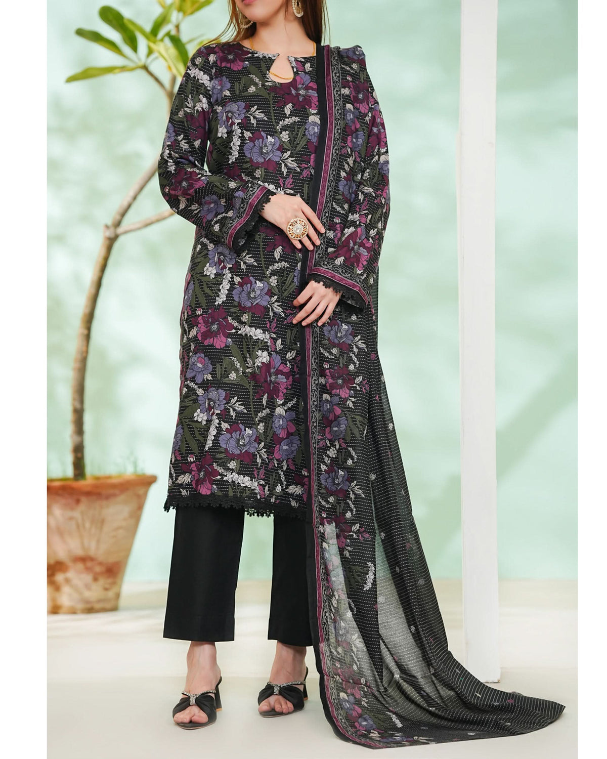 DAMAN By Vs Textile Exclusive Lawn Printed 3-PCS Unstiched Suit - 802, Women, 3Pcs Shalwar Suit, Chase Value, Chase Value
