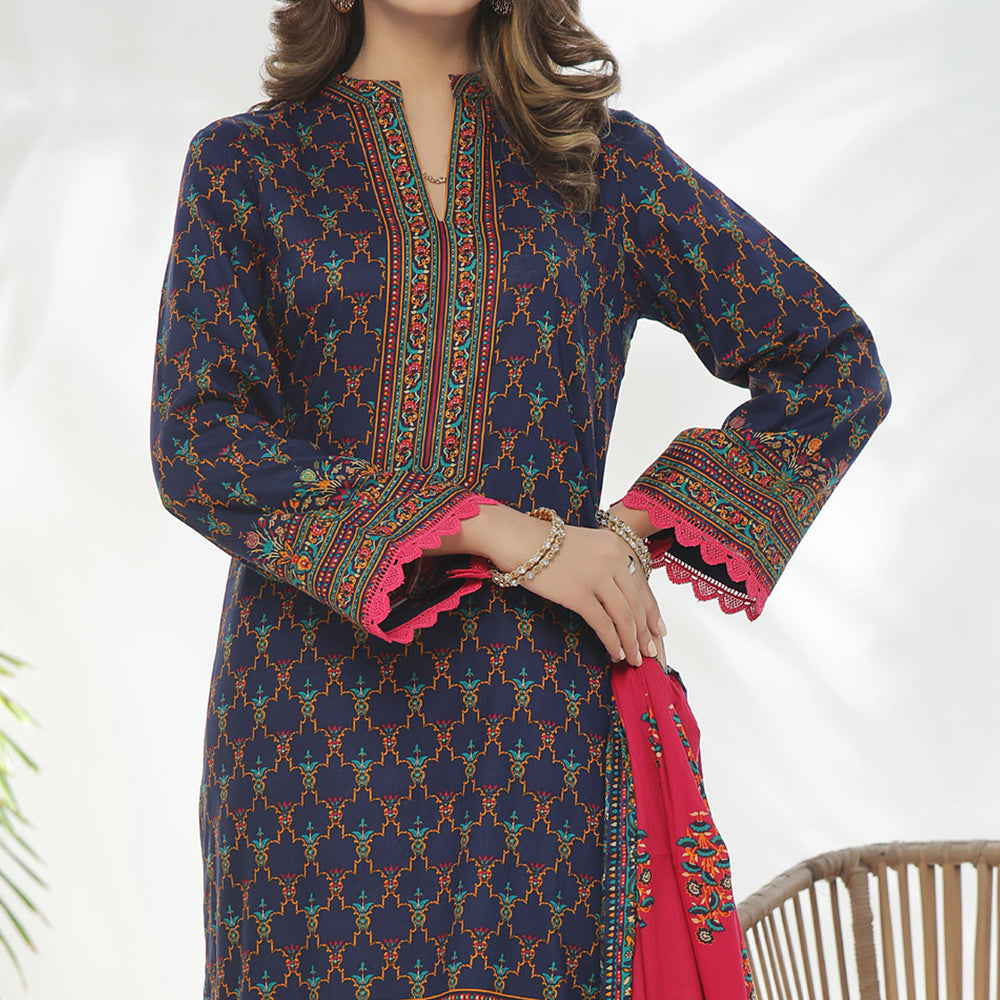 VS Daman Cambric Unstitched 3pcs Suit - 607-A, Women, 3Pcs Shalwar Suit, VS Textile, Chase Value