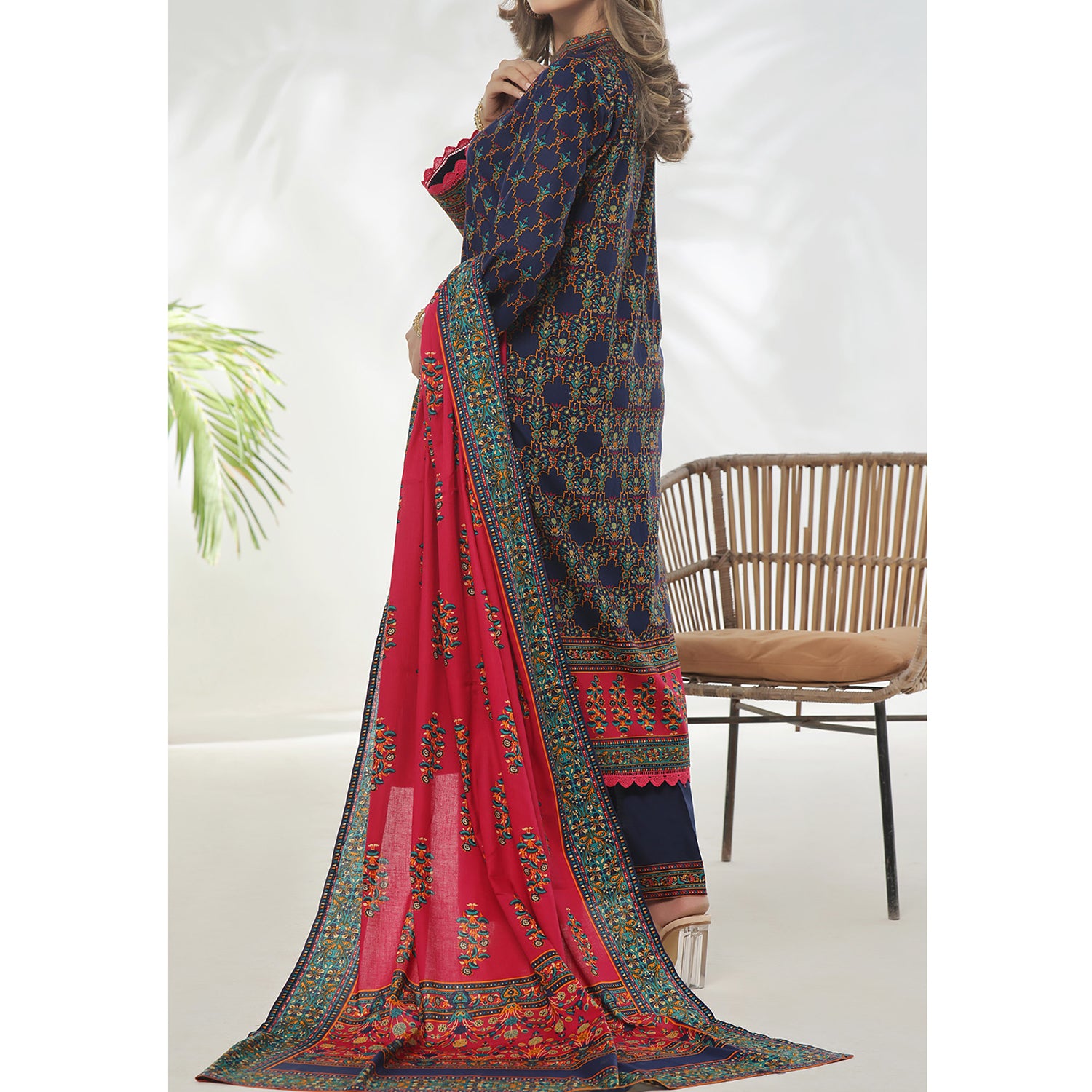 VS Daman Cambric Unstitched 3pcs Suit - 607-A, Women, 3Pcs Shalwar Suit, VS Textile, Chase Value