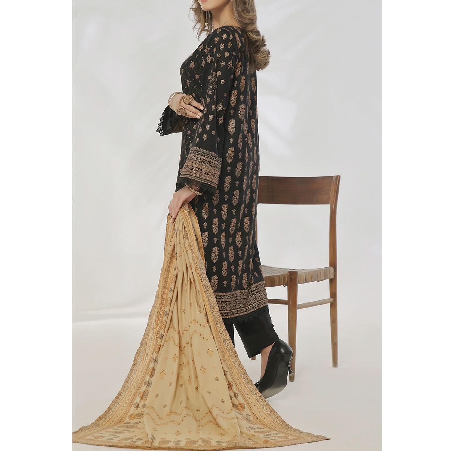 VS Daman Cambric Unstitched 3pcs Suit - 608-A, Women, 3Pcs Shalwar Suit, VS Textile, Chase Value