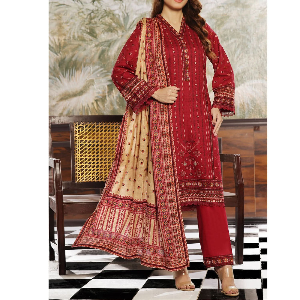 VS Daman Cambric Printed Suit 3-Pes - 609-B, Women, 3Pcs Shalwar Suit, Chase Value, Chase Value