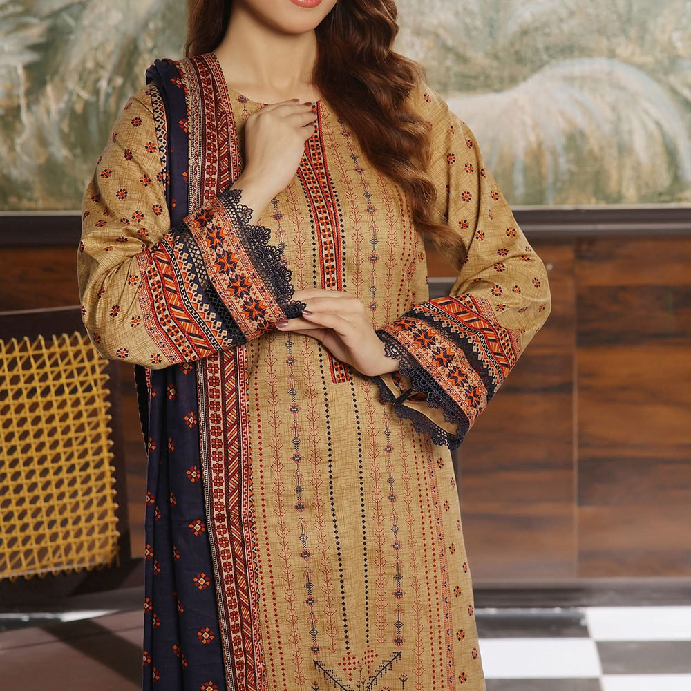 VS Daman Cambric Printed Suit 3-Pes - 609-A, Women, 3Pcs Shalwar Suit, Chase Value, Chase Value