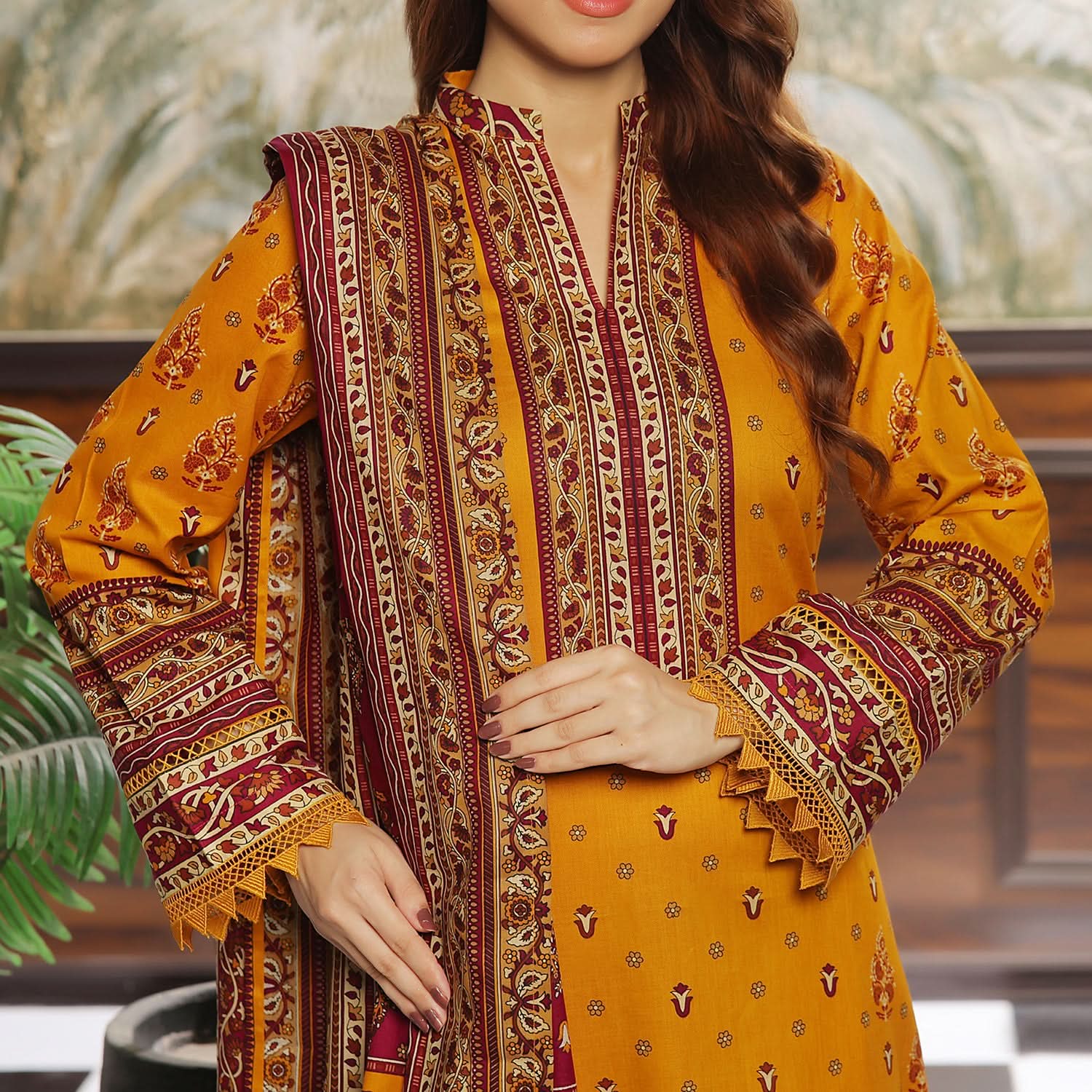 VS Daman Cambric Printed Suit 3-Pes - 610-A, Women, 3Pcs Shalwar Suit, Chase Value, Chase Value