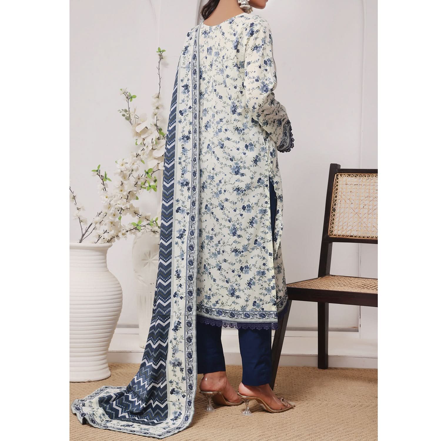 DAMAN By Vs Textile Lawn Printed Unstitched 3Pcs Suit -825-B, Women, 3Pcs Shalwar Suit, Chase Value, Chase Value