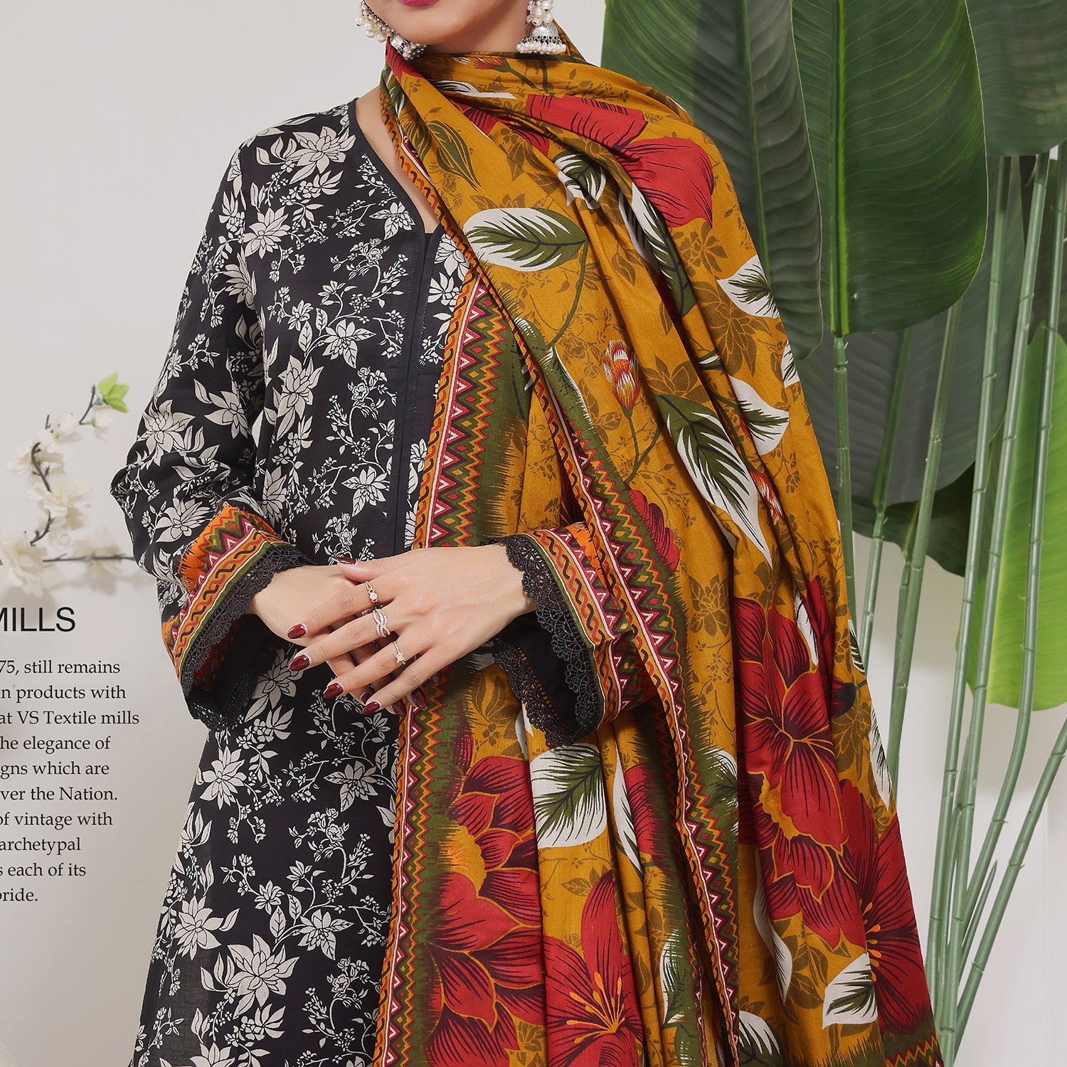 DAMAN By Vs Textile Lawn Printed Unstitched 3Pcs Suit - 823-B, Women, 3Pcs Shalwar Suit, Chase Value, Chase Value