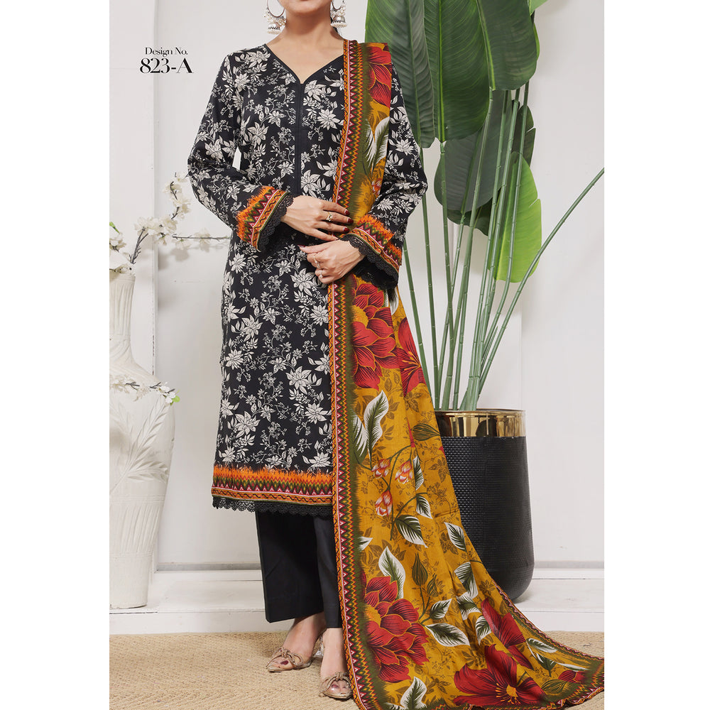 DAMAN By Vs Textile Lawn Printed Unstitched 3Pcs Suit - 823-B, Women, 3Pcs Shalwar Suit, Chase Value, Chase Value