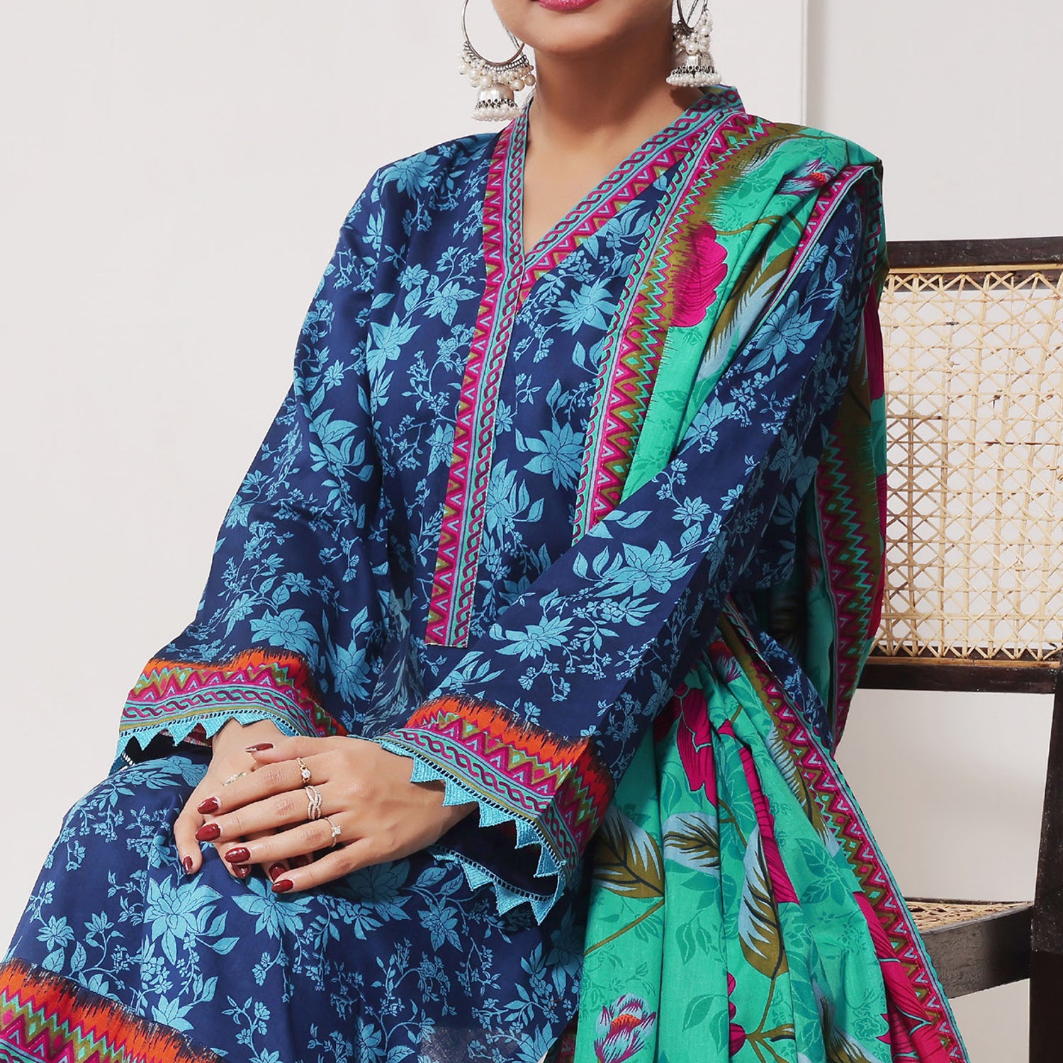 DAMAN By Vs Textile Lawn Printed Unstitched 3Pcs Suit -823-A, Women, 3Pcs Shalwar Suit, Chase Value, Chase Value