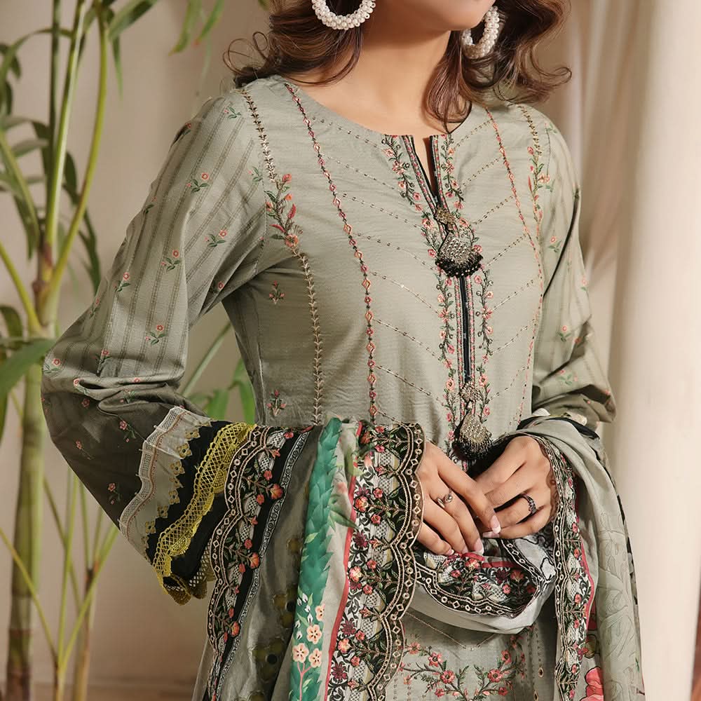 Vs Misri Lawn Digital Printed Embroidered Unstitched 3Pcs Suit, Women, 3Pcs Shalwar Suit, VS Textile Mills, Chase Value