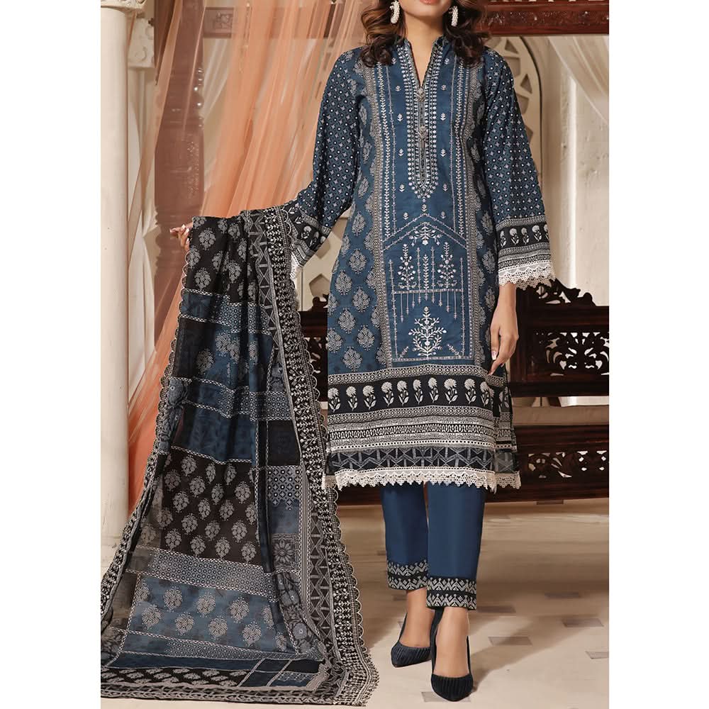Vs Misri Lawn Digital Printed Embroidered Unstitched 3Pcs Suit, Women, 3Pcs Shalwar Suit, VS Textile Mills, Chase Value