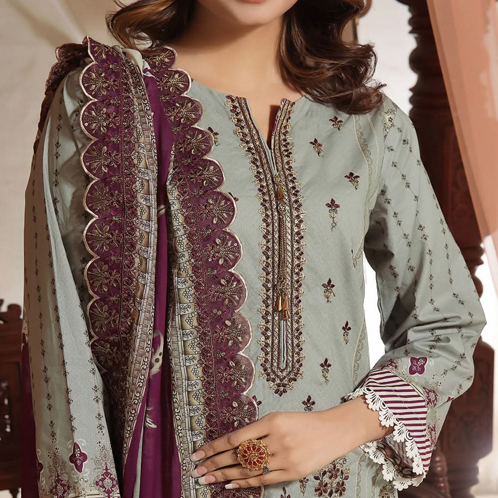 Vs Misri Lawn Digital Printed Embroidered Unstitched 3Pcs Suit, Women, 3Pcs Shalwar Suit, VS Textile Mills, Chase Value