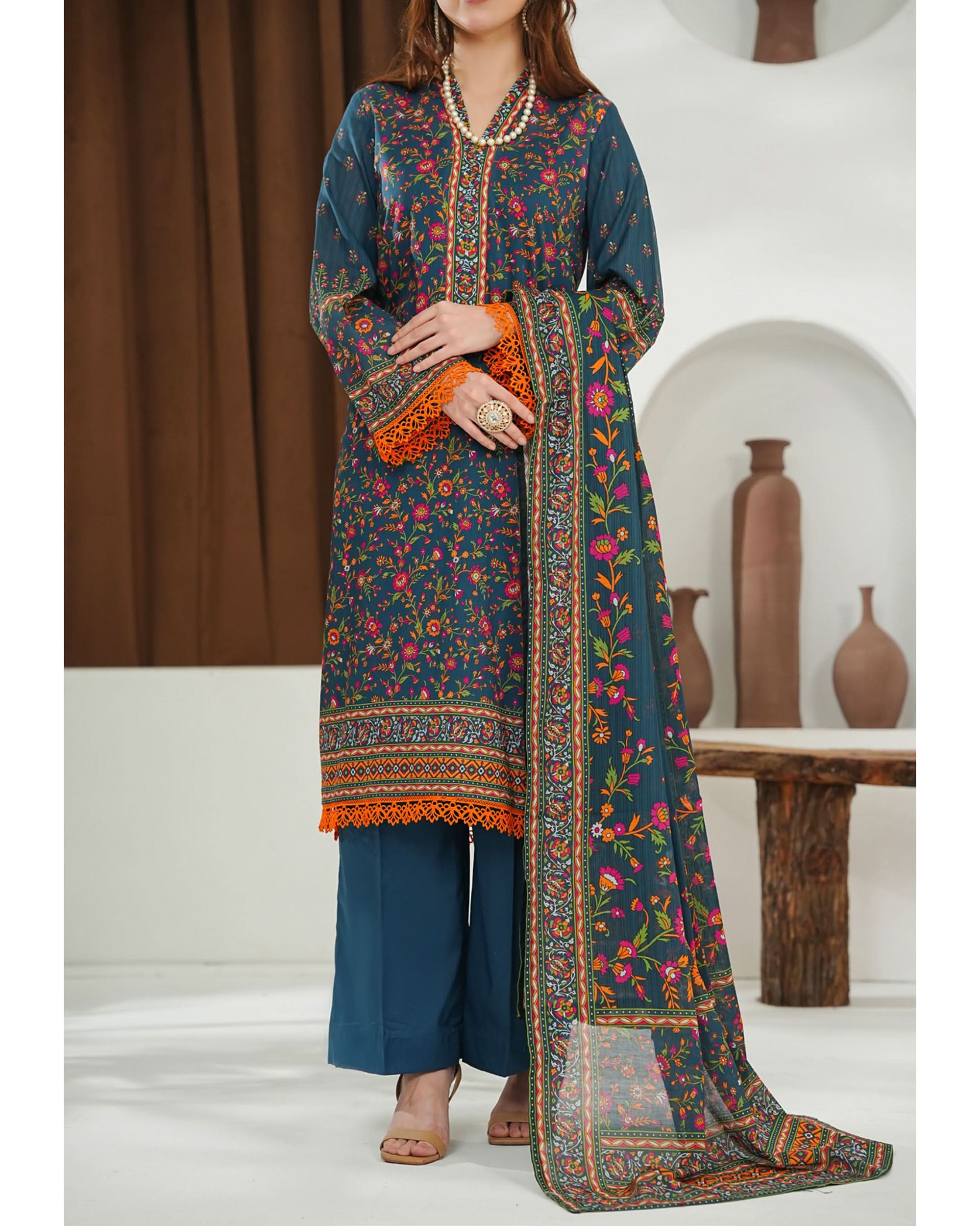 MISRI Lawn Printed 3-Piece Suit By VS Textile V-3, Women, 3Pcs Shalwar Suit, Chase Value, Chase Value