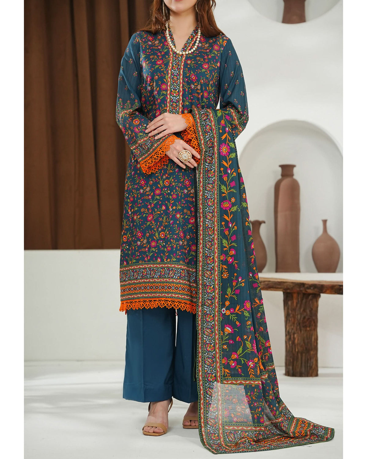 MISRI Lawn Printed 3-Piece Suit By VS Textile V-3, Women, 3Pcs Shalwar Suit, Chase Value, Chase Value