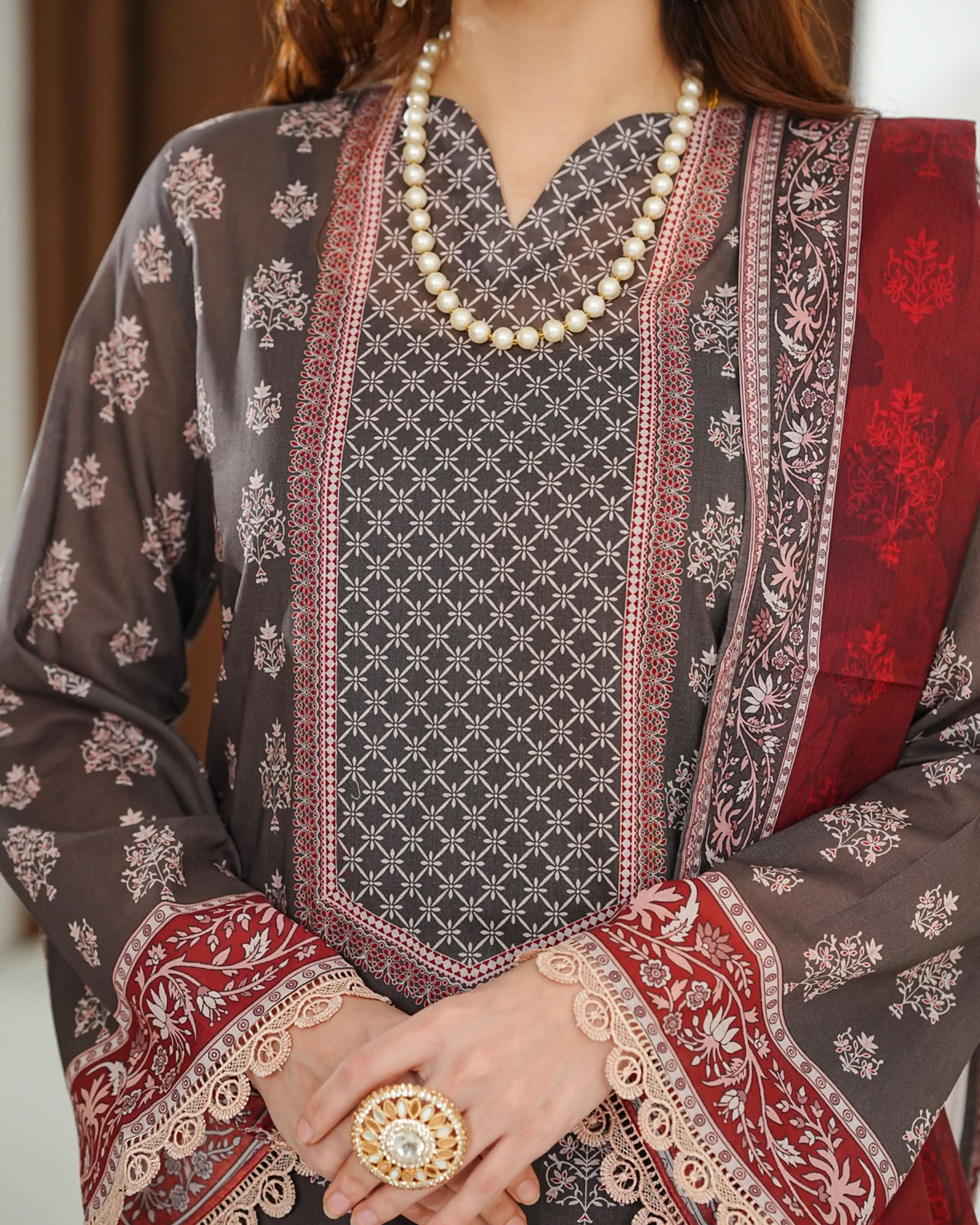 MISRI Lawn Printed 3-Piece Suit By VS Textile V-3, Women, 3Pcs Shalwar Suit, Chase Value, Chase Value