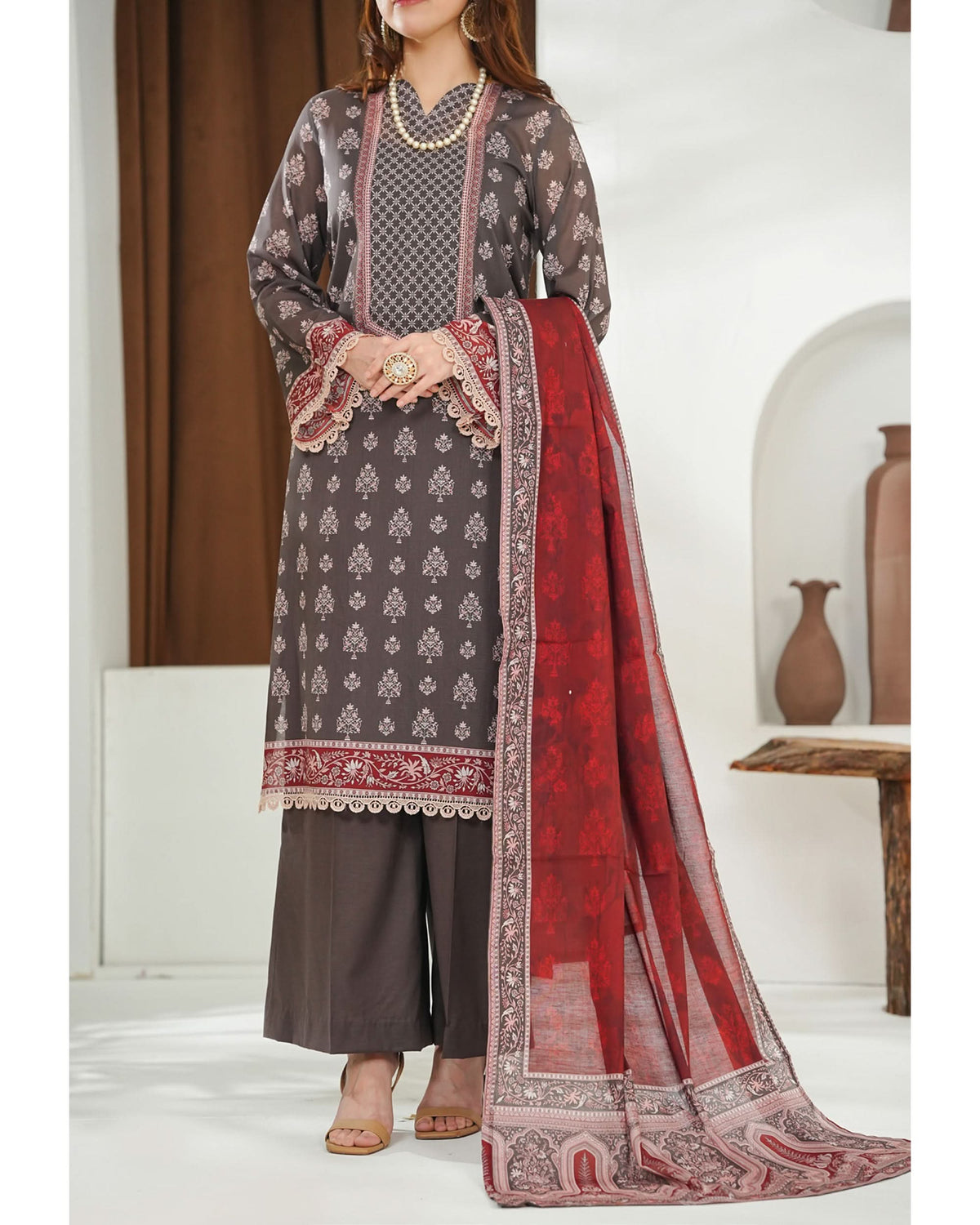 MISRI Lawn Printed 3-Piece Suit By VS Textile V-3, Women, 3Pcs Shalwar Suit, Chase Value, Chase Value