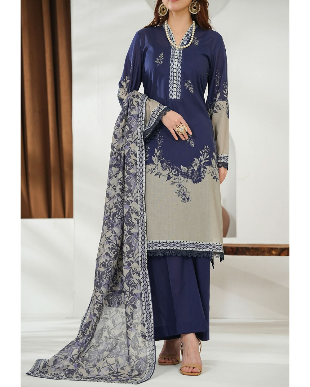 MISRI Lawn Printed 3-Piece Suit By VS Textile V-3, Women, 3Pcs Shalwar Suit, Chase Value, Chase Value