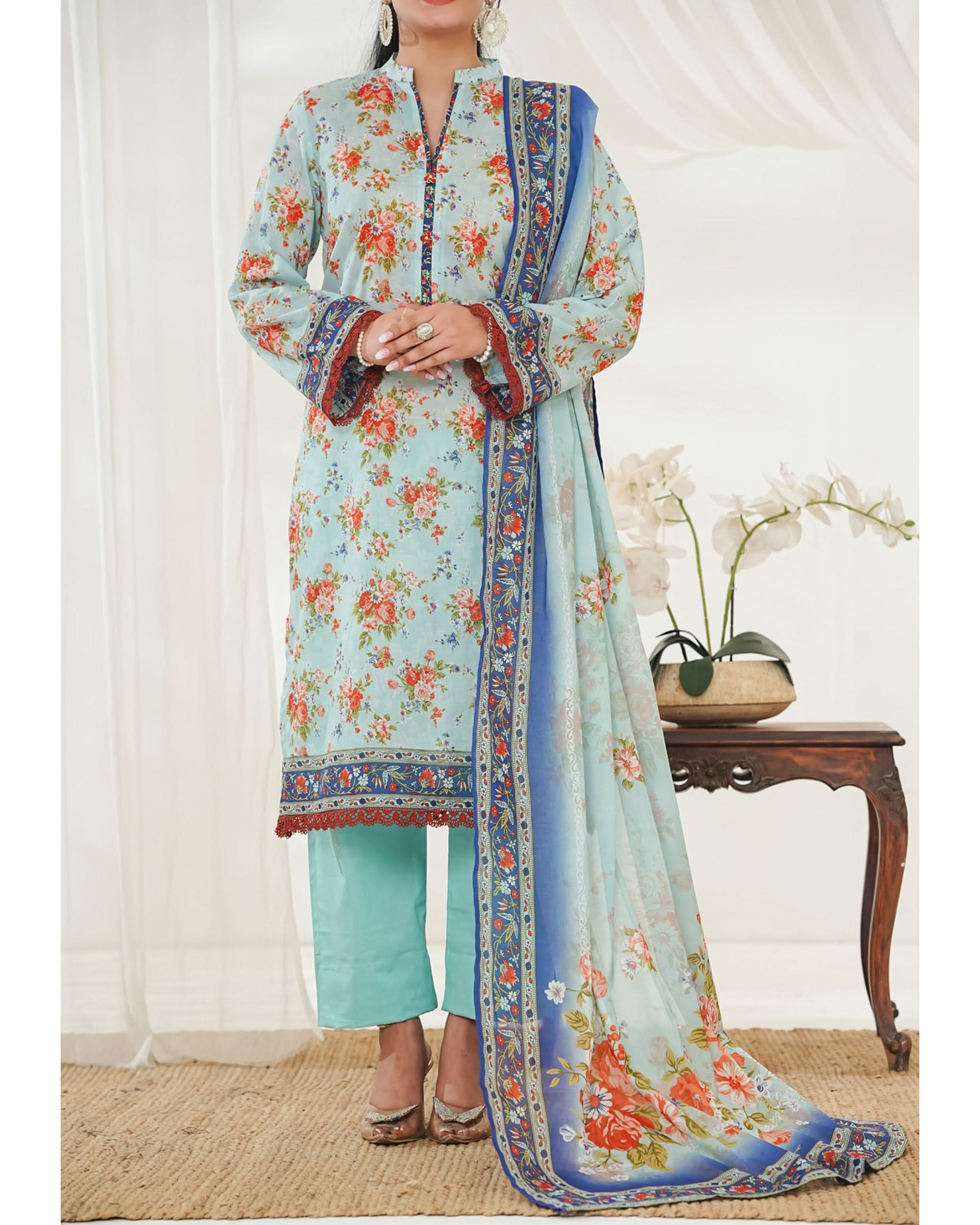 MISRI Lawn Printed 3-Piece Suit By VS Textile V-2, Women, 3Pcs Shalwar Suit, Chase Value, Chase Value
