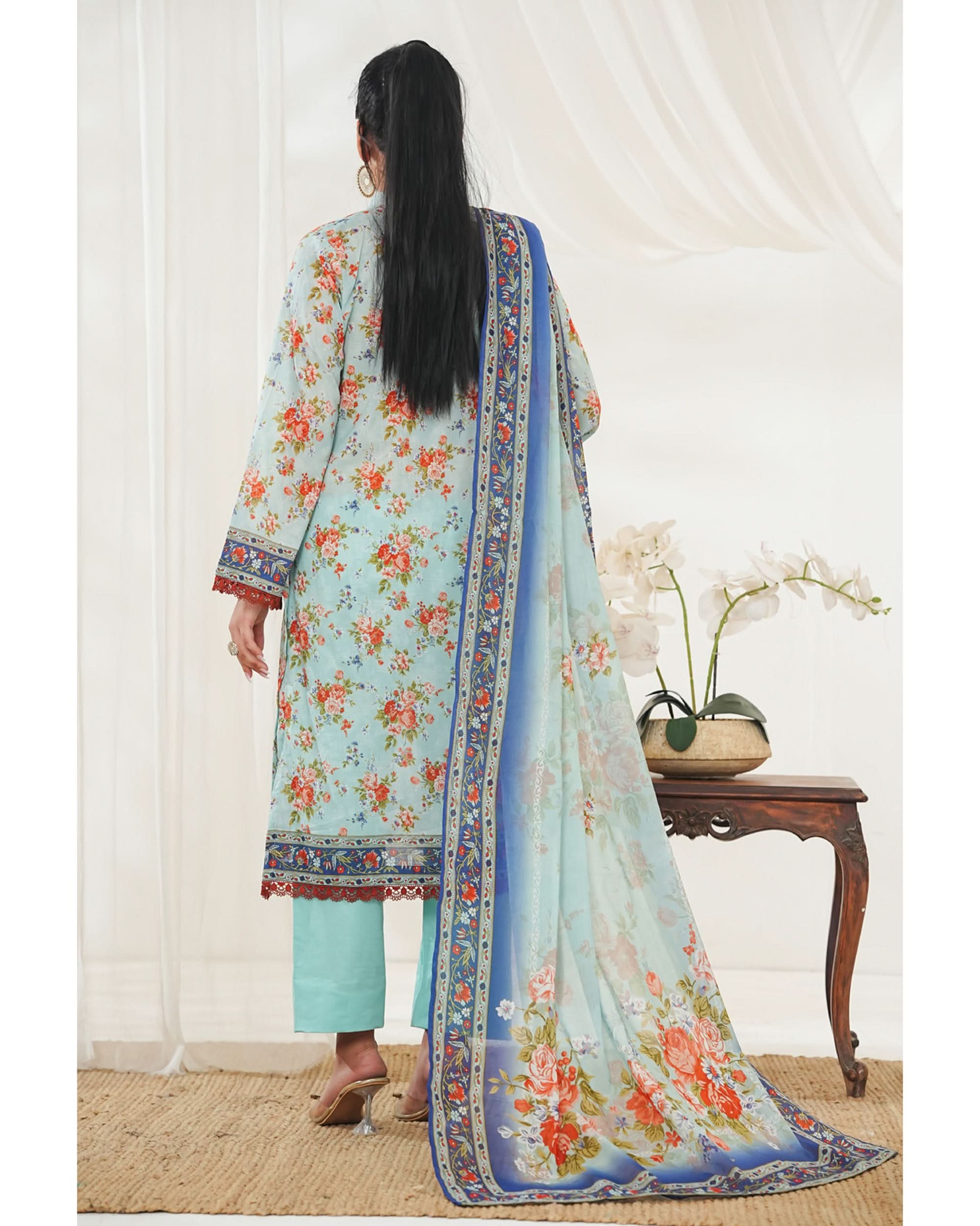 MISRI Lawn Printed 3-Piece Suit By VS Textile V-2, Women, 3Pcs Shalwar Suit, Chase Value, Chase Value