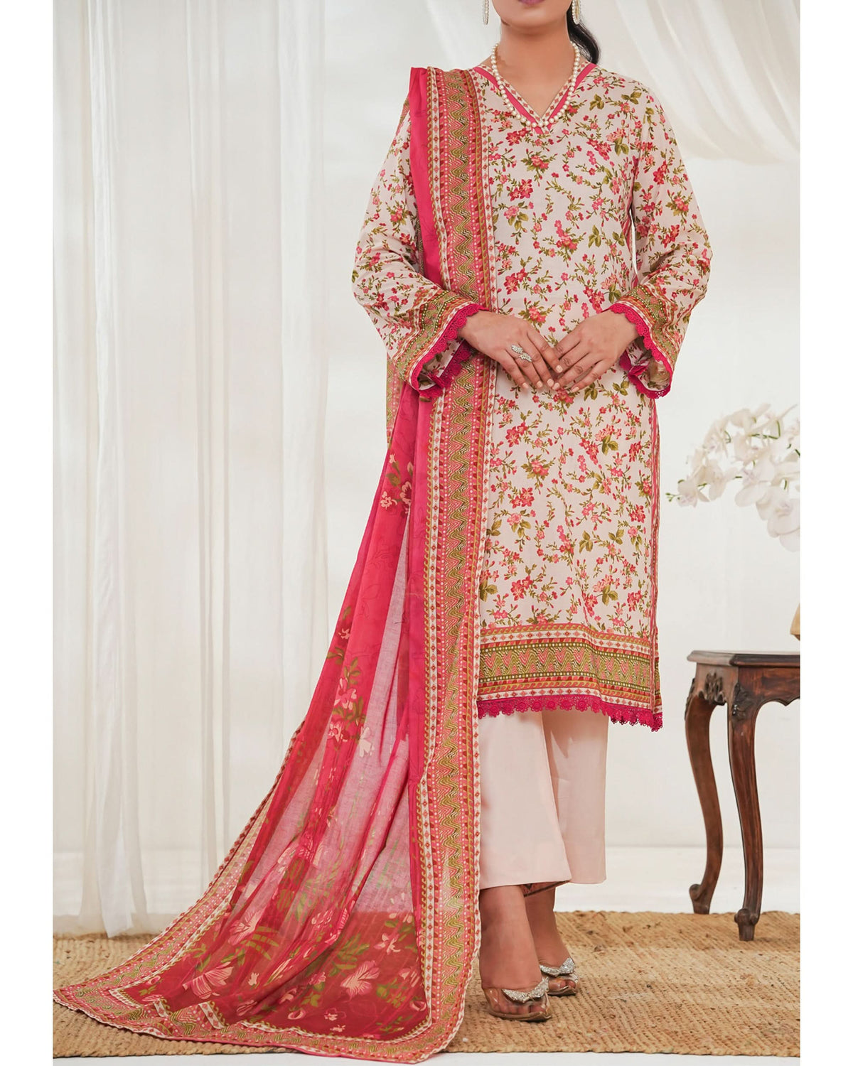 MISRI Lawn Printed 3-Piece Suit By VS Textile V-2, Women, 3Pcs Shalwar Suit, Chase Value, Chase Value