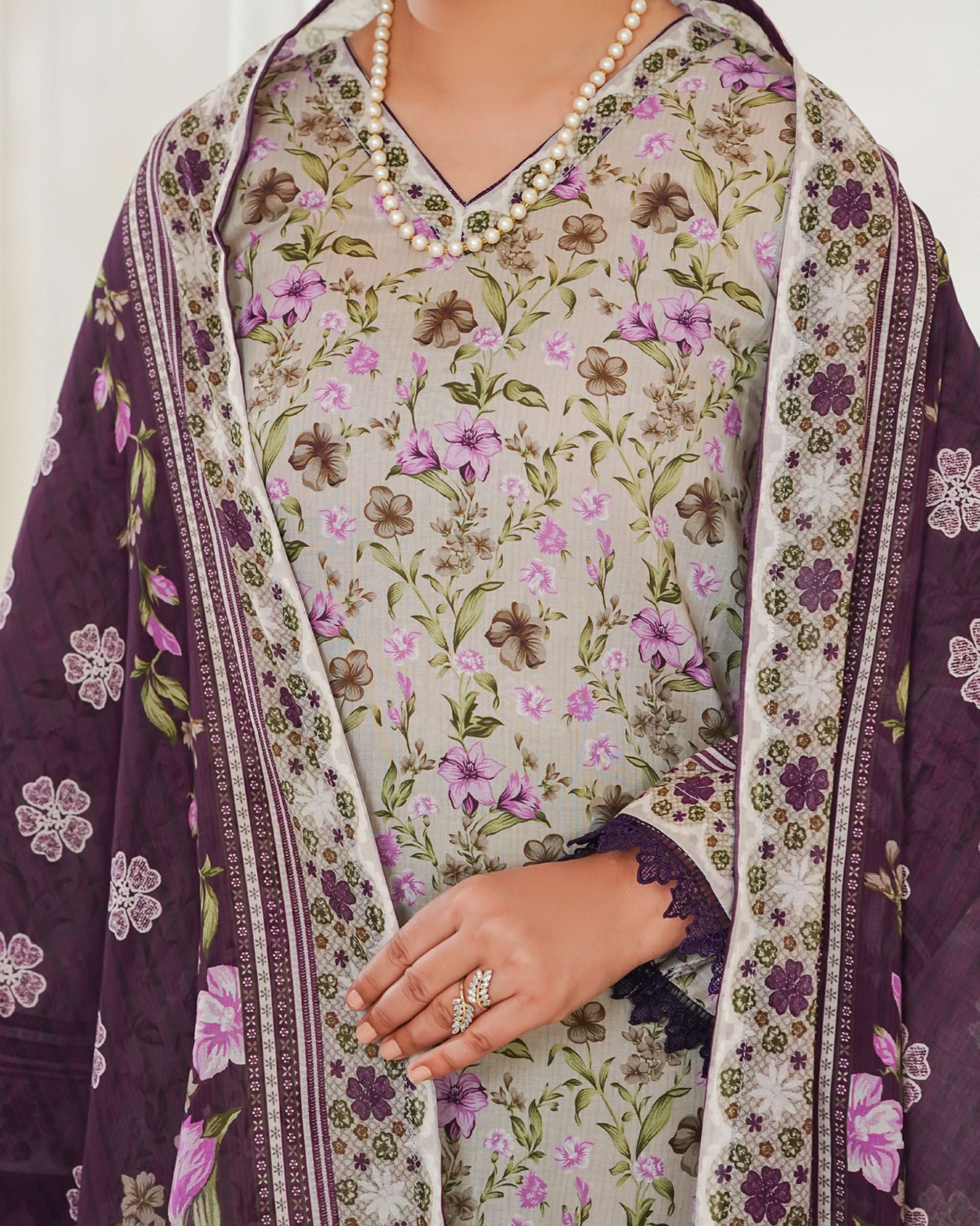MISRI Lawn Printed 3-Piece Suit By VS Textile V-2, Women, 3Pcs Shalwar Suit, Chase Value, Chase Value