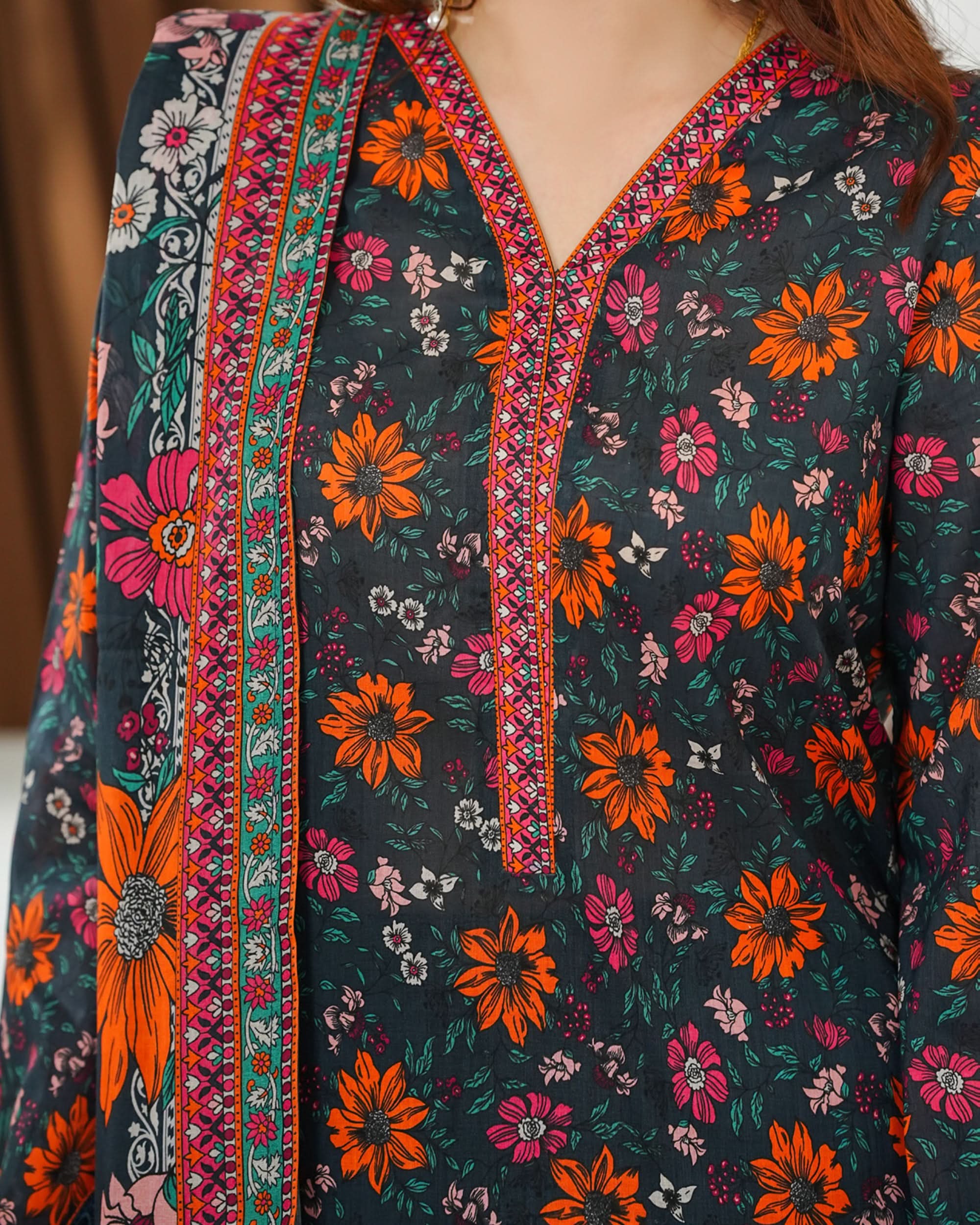 MISRI Lawn Printed 3-Piece Suit By VS Textile V-1, Women, 3Pcs Shalwar Suit, Chase Value, Chase Value