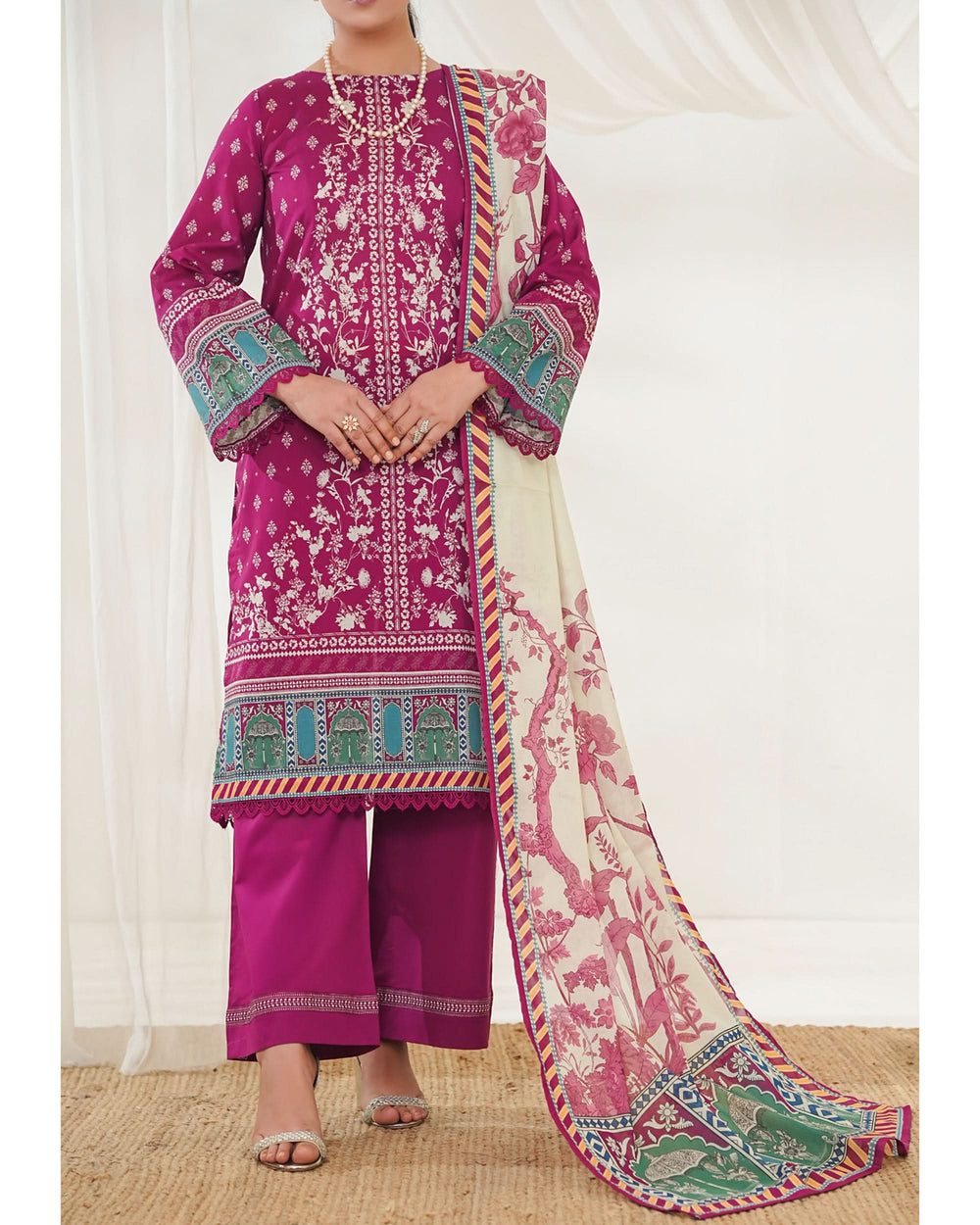 MISRI Lawn Printed 3-Piece Suit By VS Textile V-2, Women, 3Pcs Shalwar Suit, Chase Value, Chase Value
