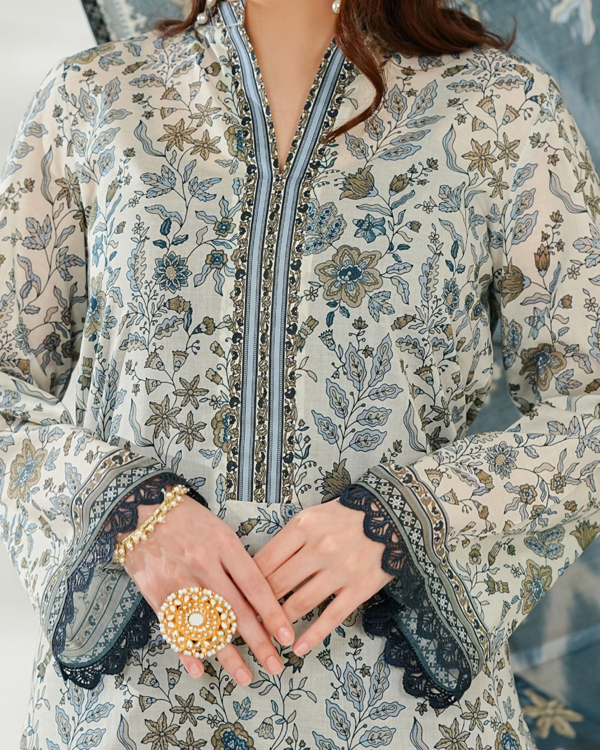 MISRI Lawn Printed 3-Piece Suit By VS Textile V-1, Women, 3Pcs Shalwar Suit, Chase Value, Chase Value