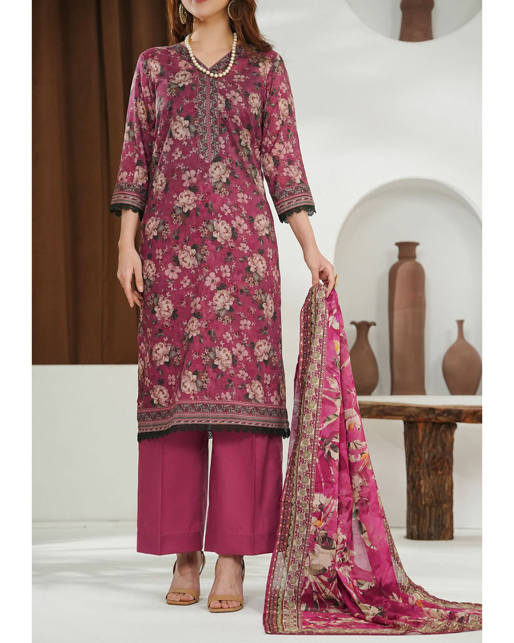 MISRI Lawn Printed 3-Piece Suit By VS Textile V-1, Women, 3Pcs Shalwar Suit, Chase Value, Chase Value