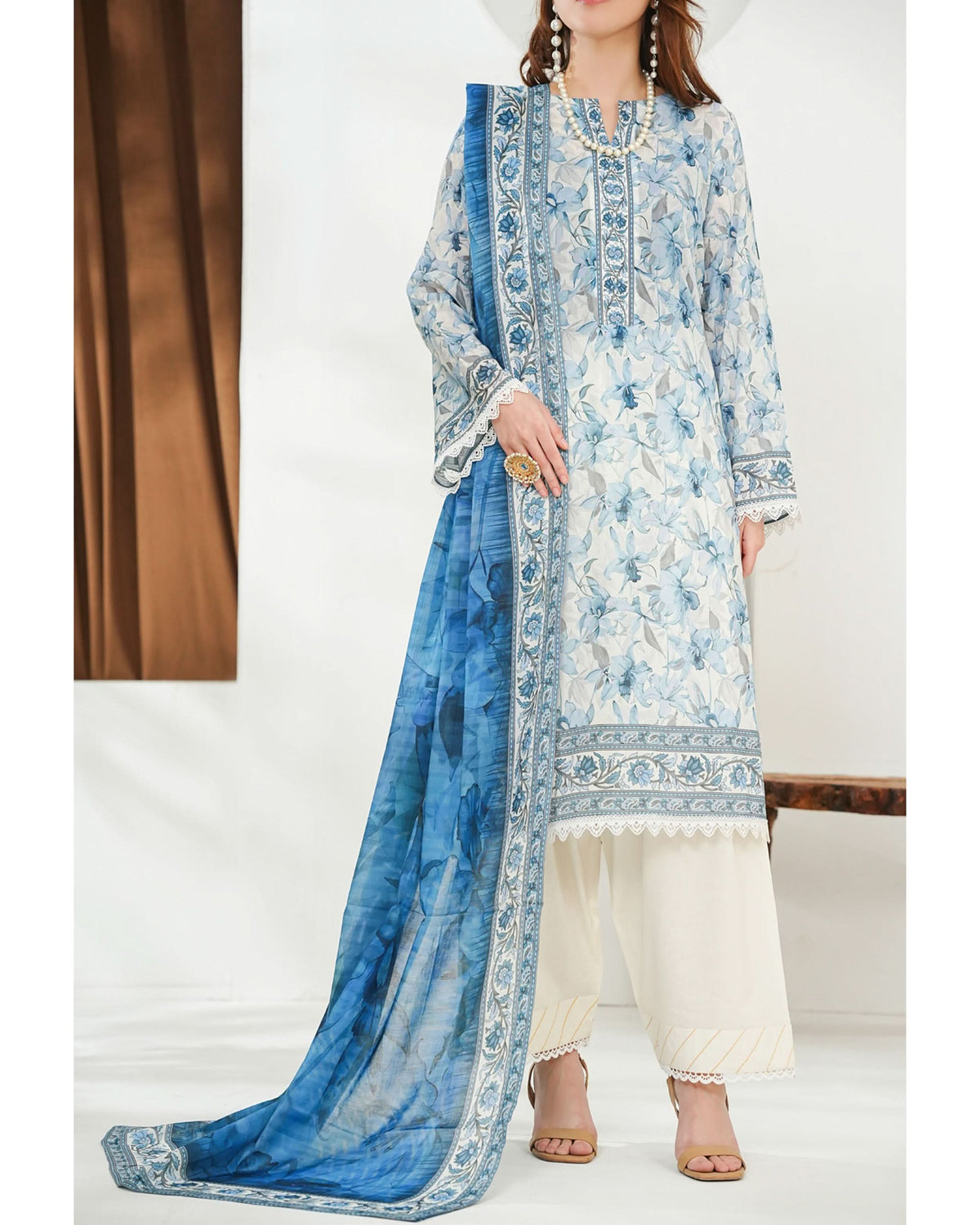 MISRI Lawn Printed 3-Piece Suit By VS Textile V-3, Women, 3Pcs Shalwar Suit, Chase Value, Chase Value